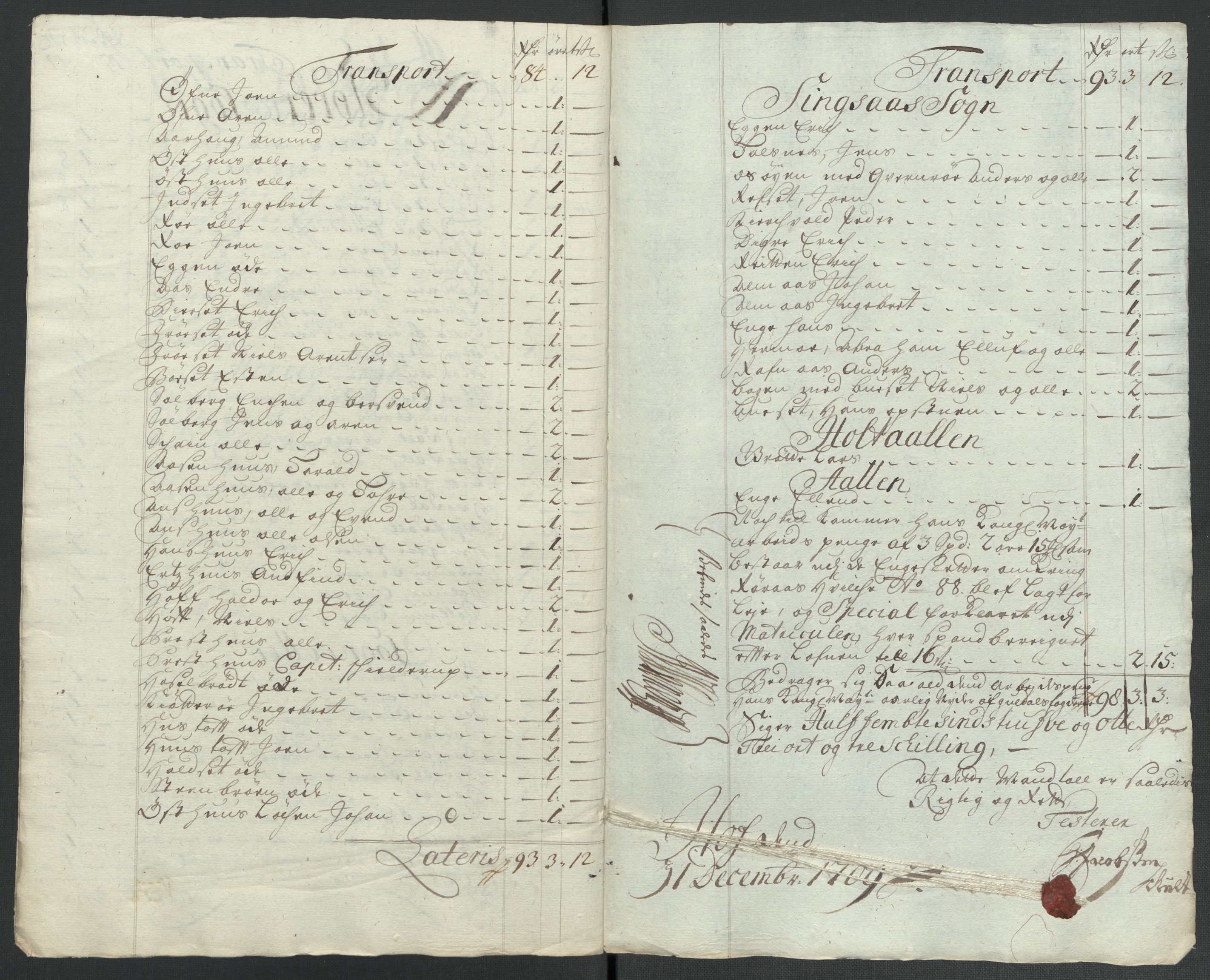 Rentekammeret inntil 1814, Reviderte regnskaper, Fogderegnskap, AV/RA-EA-4092/R60/L3959: Fogderegnskap Orkdal og Gauldal, 1709, p. 311