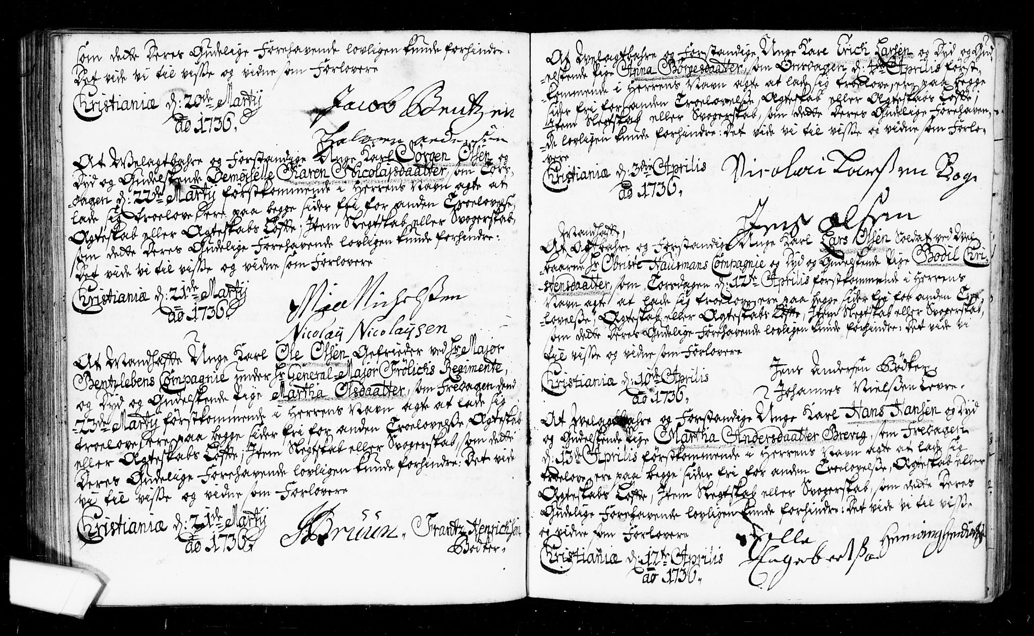 Oslo domkirke Kirkebøker, AV/SAO-A-10752/L/La/L0006: Best man's statements no. 6, 1731-1743