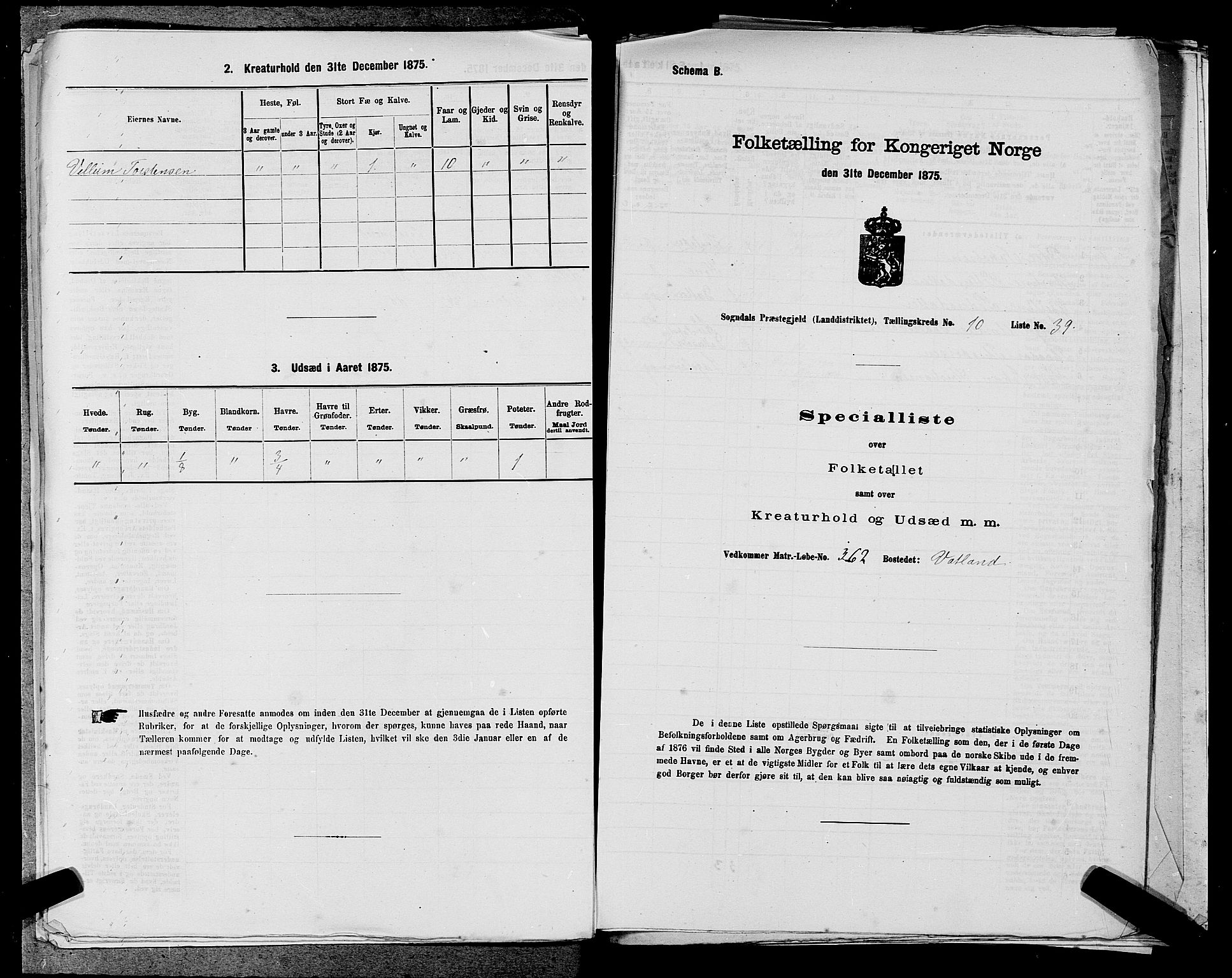 SAST, 1875 census for 1111L Sokndal/Sokndal, 1875, p. 1013