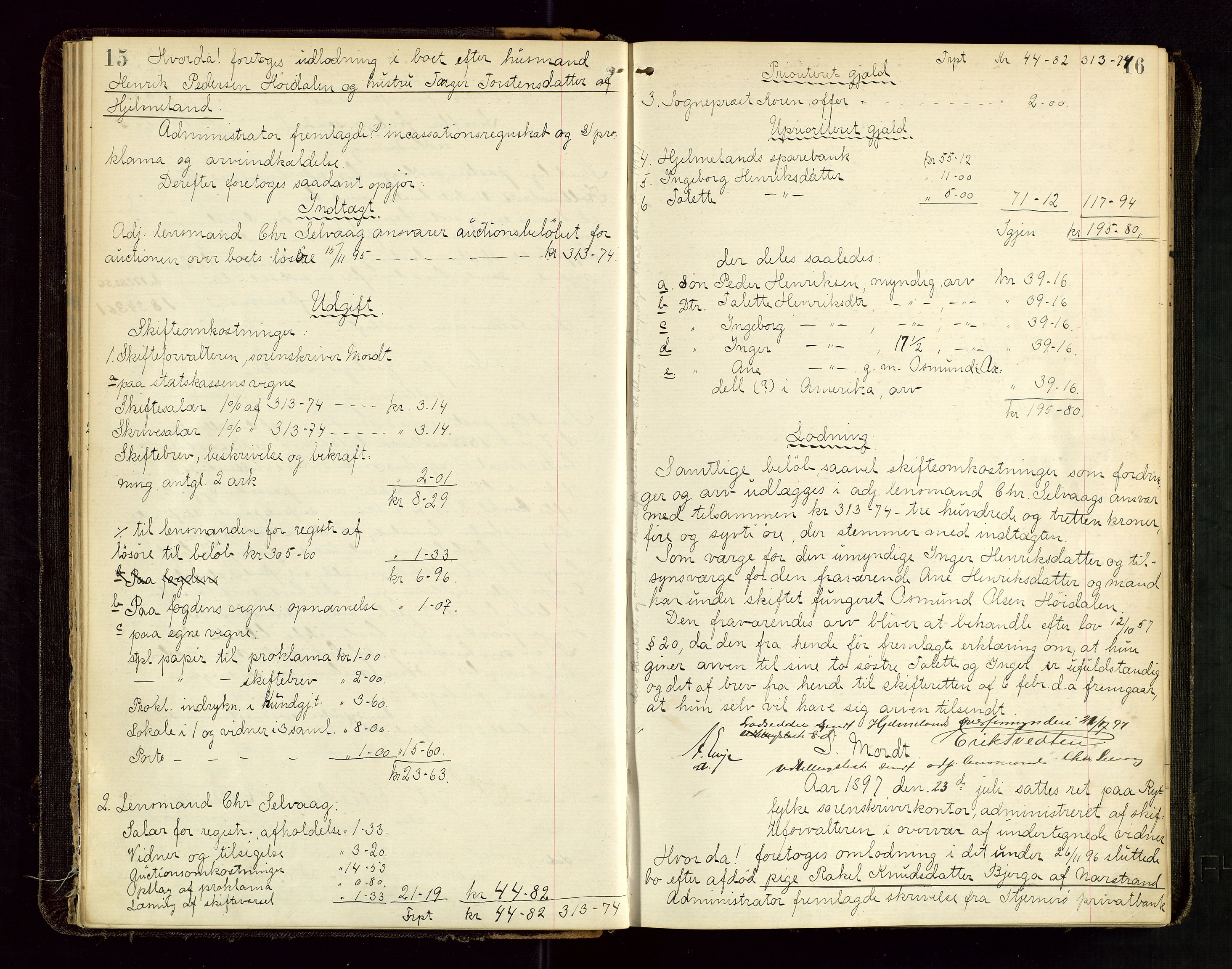 Ryfylke tingrett, SAST/A-100055/001/IV/IVD/L0030: Skifteprotokoll, register i protokollen, 1897-1899, p. 15-16