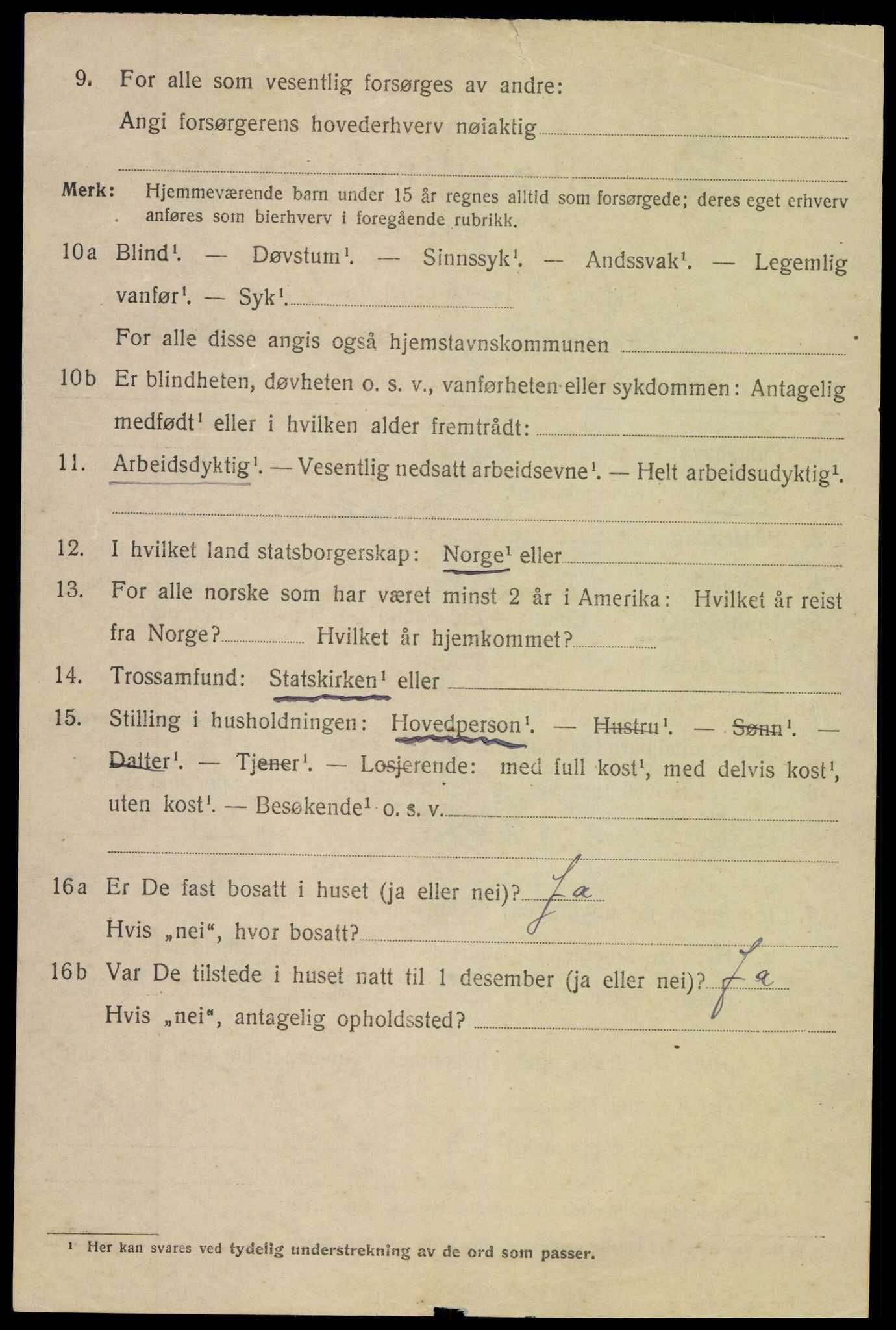 SAK, 1920 census for Arendal, 1920, p. 10007