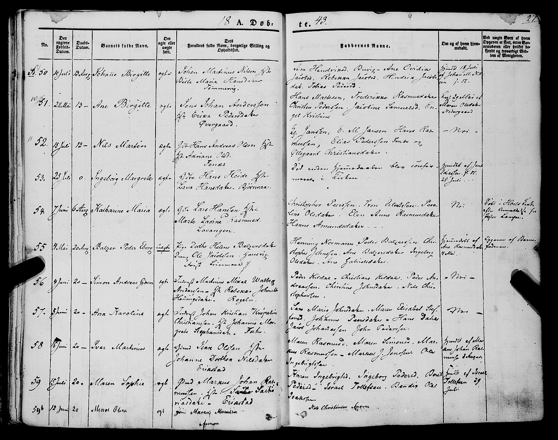 Trondenes sokneprestkontor, SATØ/S-1319/H/Ha/L0009kirke: Parish register (official) no. 9, 1841-1852, p. 27