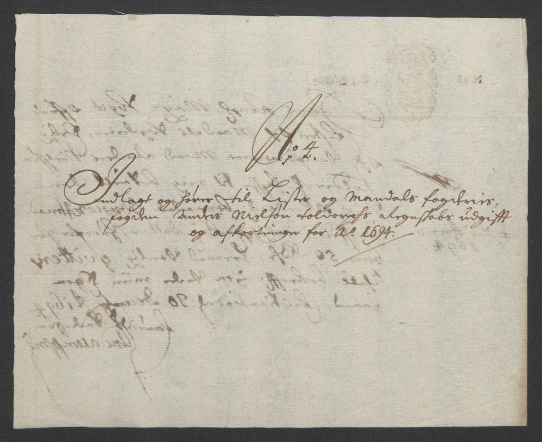 Rentekammeret inntil 1814, Reviderte regnskaper, Fogderegnskap, AV/RA-EA-4092/R43/L2545: Fogderegnskap Lista og Mandal, 1694-1695, p. 149