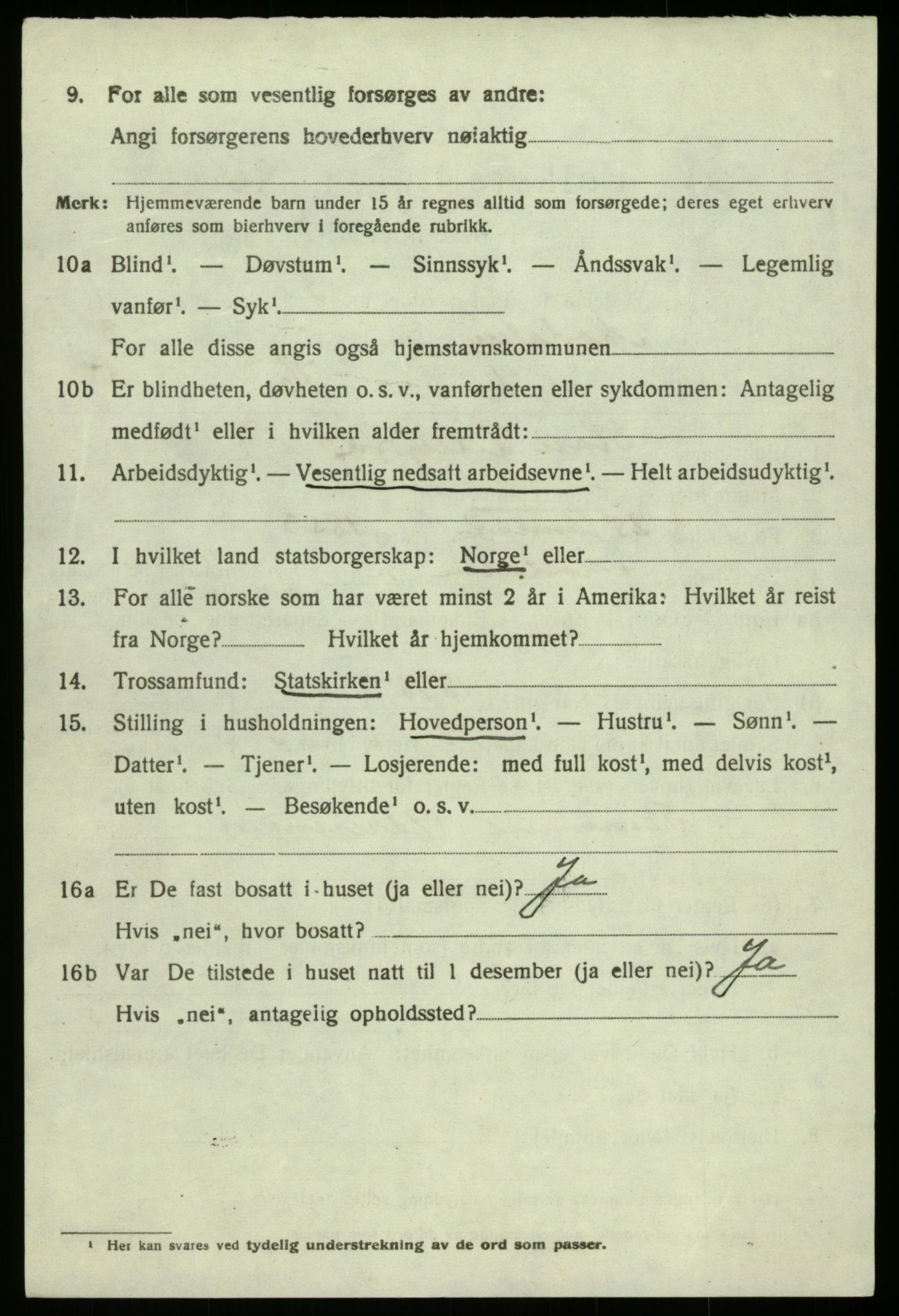 SAB, 1920 census for Modalen, 1920, p. 535