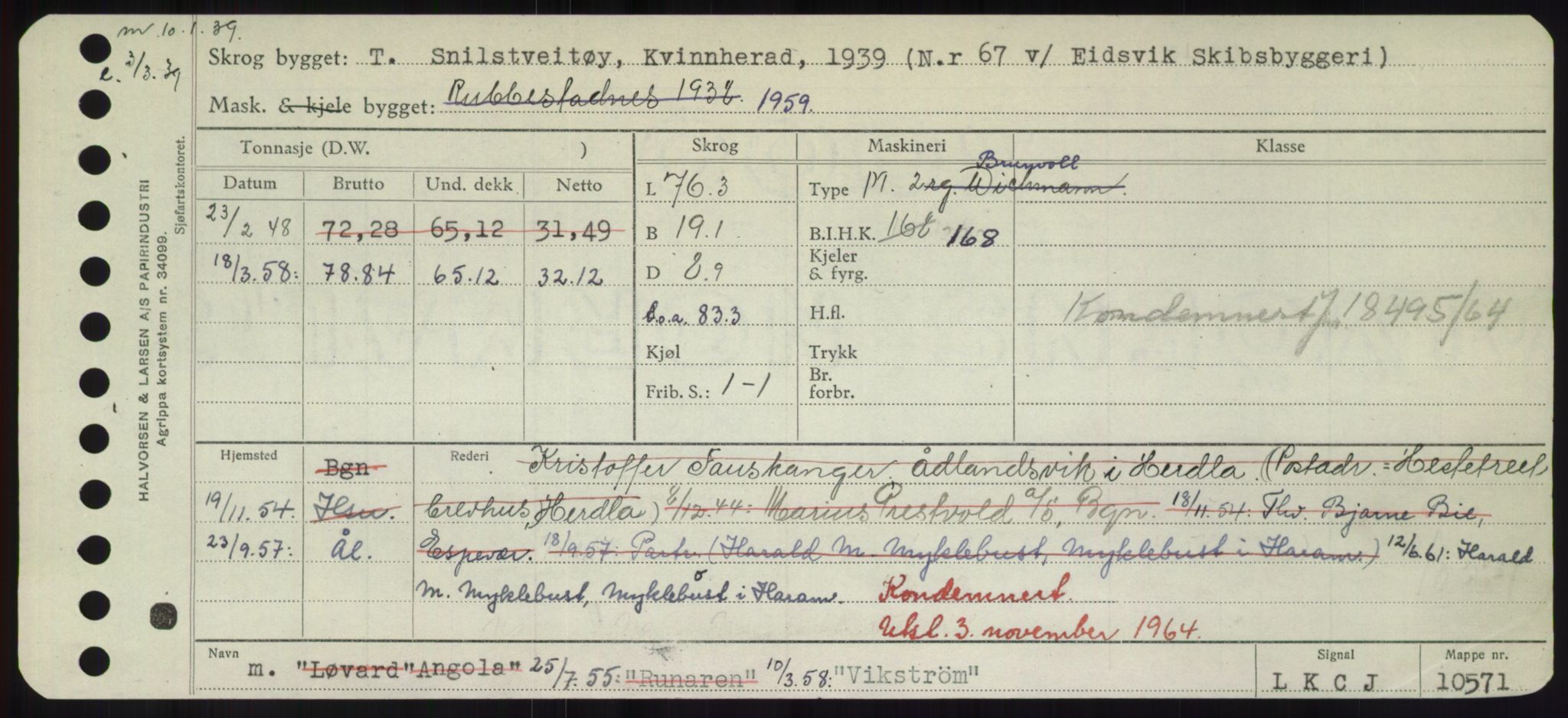 Sjøfartsdirektoratet med forløpere, Skipsmålingen, RA/S-1627/H/Hd/L0041: Fartøy, Vi-Ås, p. 193