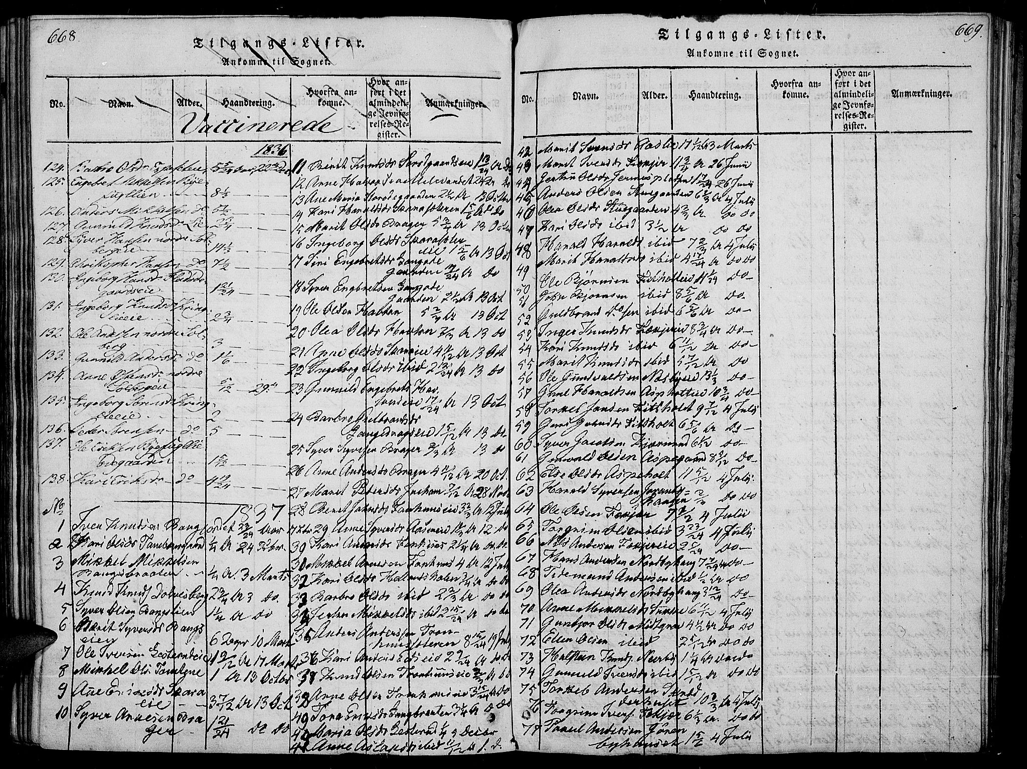 Sør-Aurdal prestekontor, SAH/PREST-128/H/Ha/Haa/L0002: Parish register (official) no. 2, 1815-1840, p. 668-669