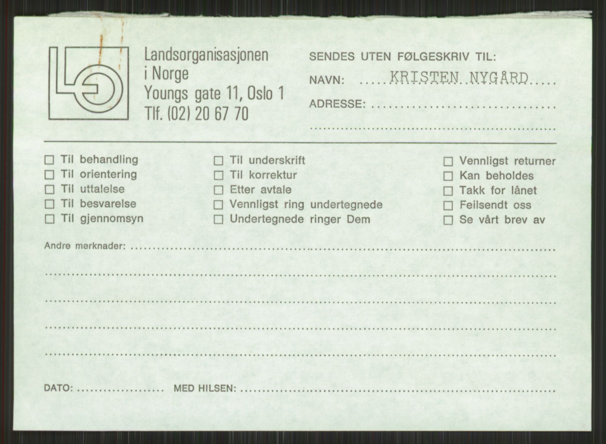 Nygaard, Kristen, AV/RA-PA-1398/F/Fi/L0004: Fagbevegelse, demokrati, Jern- og Metallprosjektet, 1970-2002, p. 25