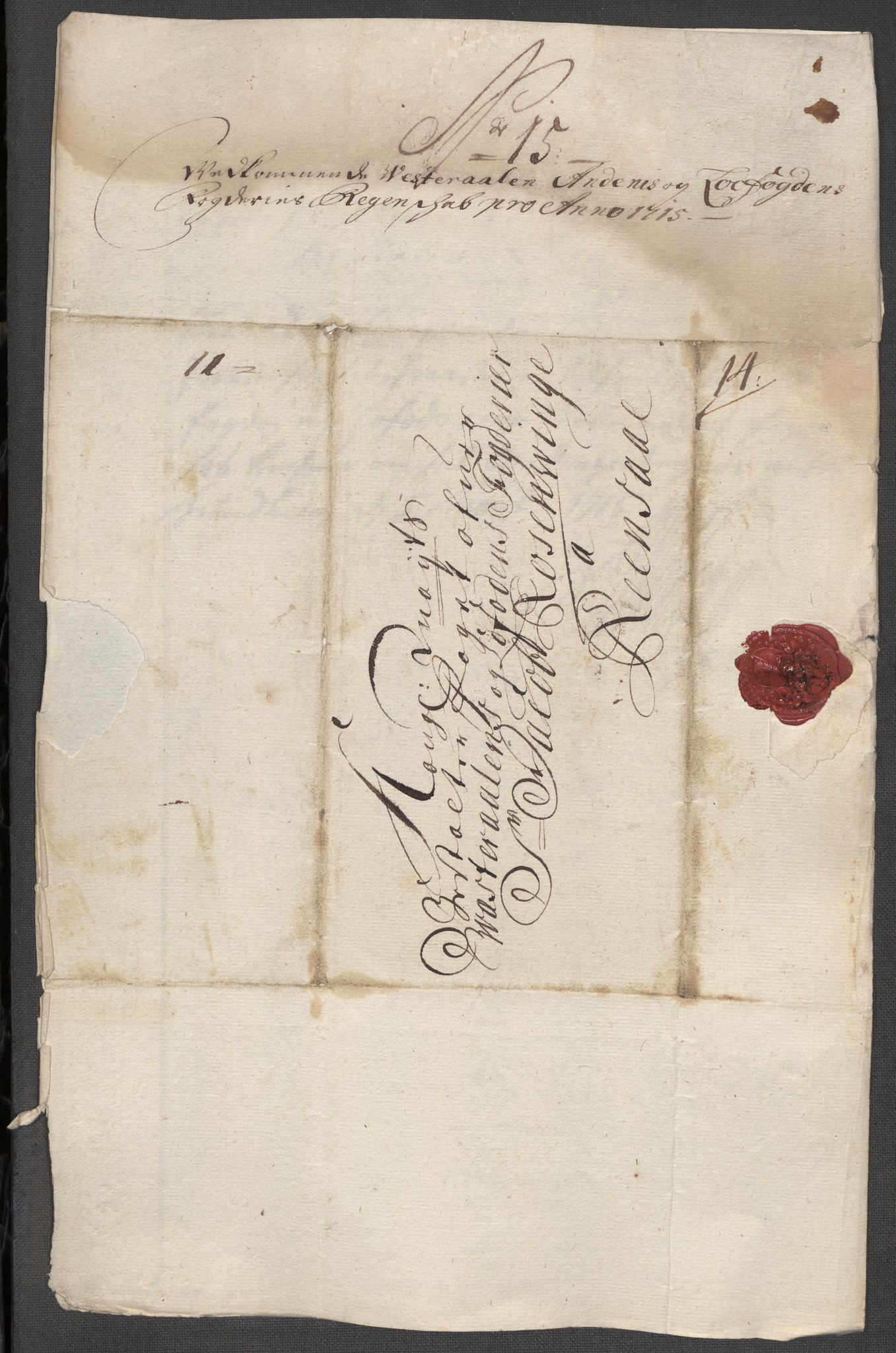 Rentekammeret inntil 1814, Reviderte regnskaper, Fogderegnskap, RA/EA-4092/R67/L4681: Fogderegnskap Vesterålen, Andenes og Lofoten, 1715, p. 108