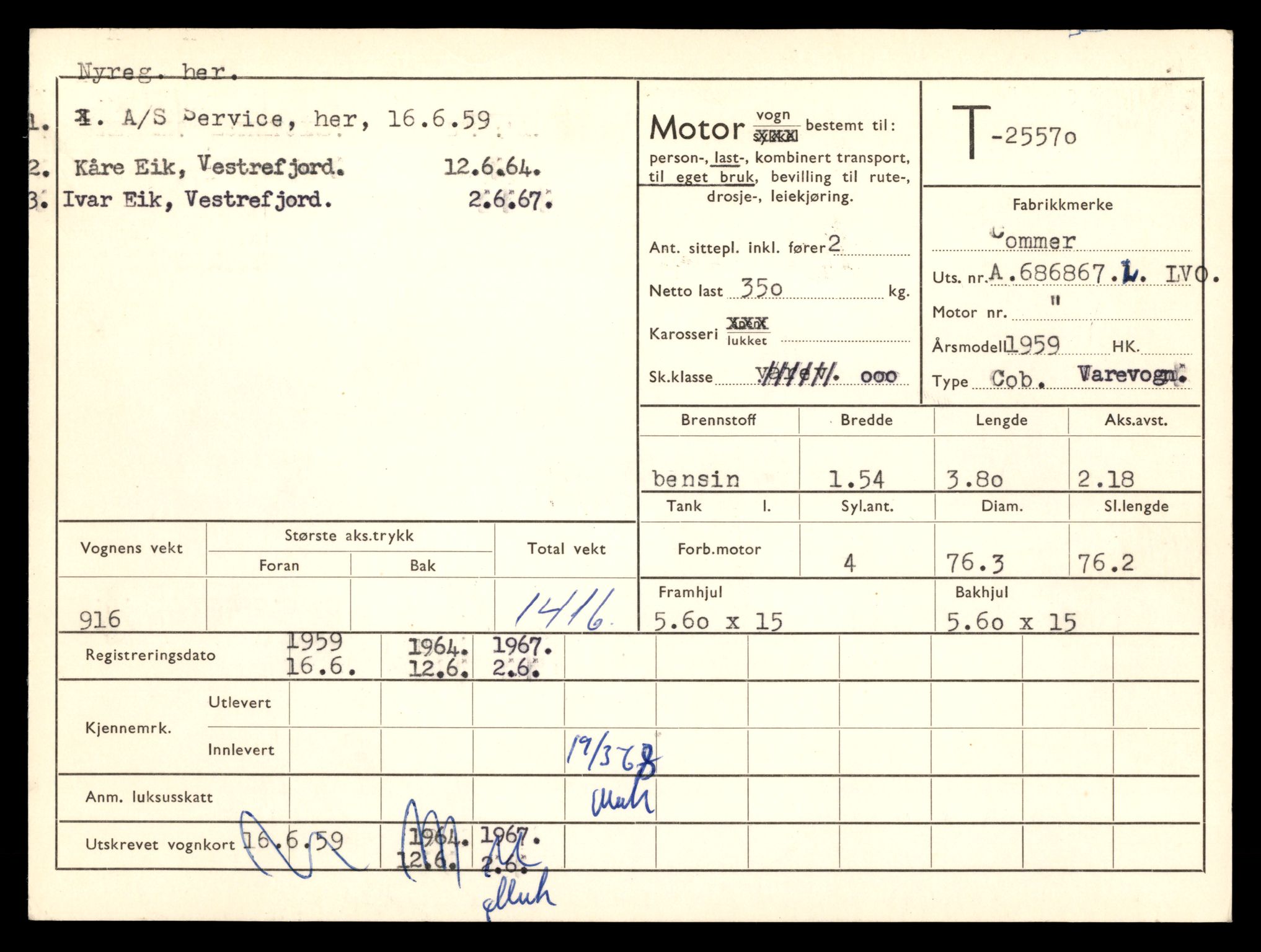 Møre og Romsdal vegkontor - Ålesund trafikkstasjon, AV/SAT-A-4099/F/Fe/L0070: Registreringskort for kjøretøy T 25570 - T 25799, 1927-1998, p. 3