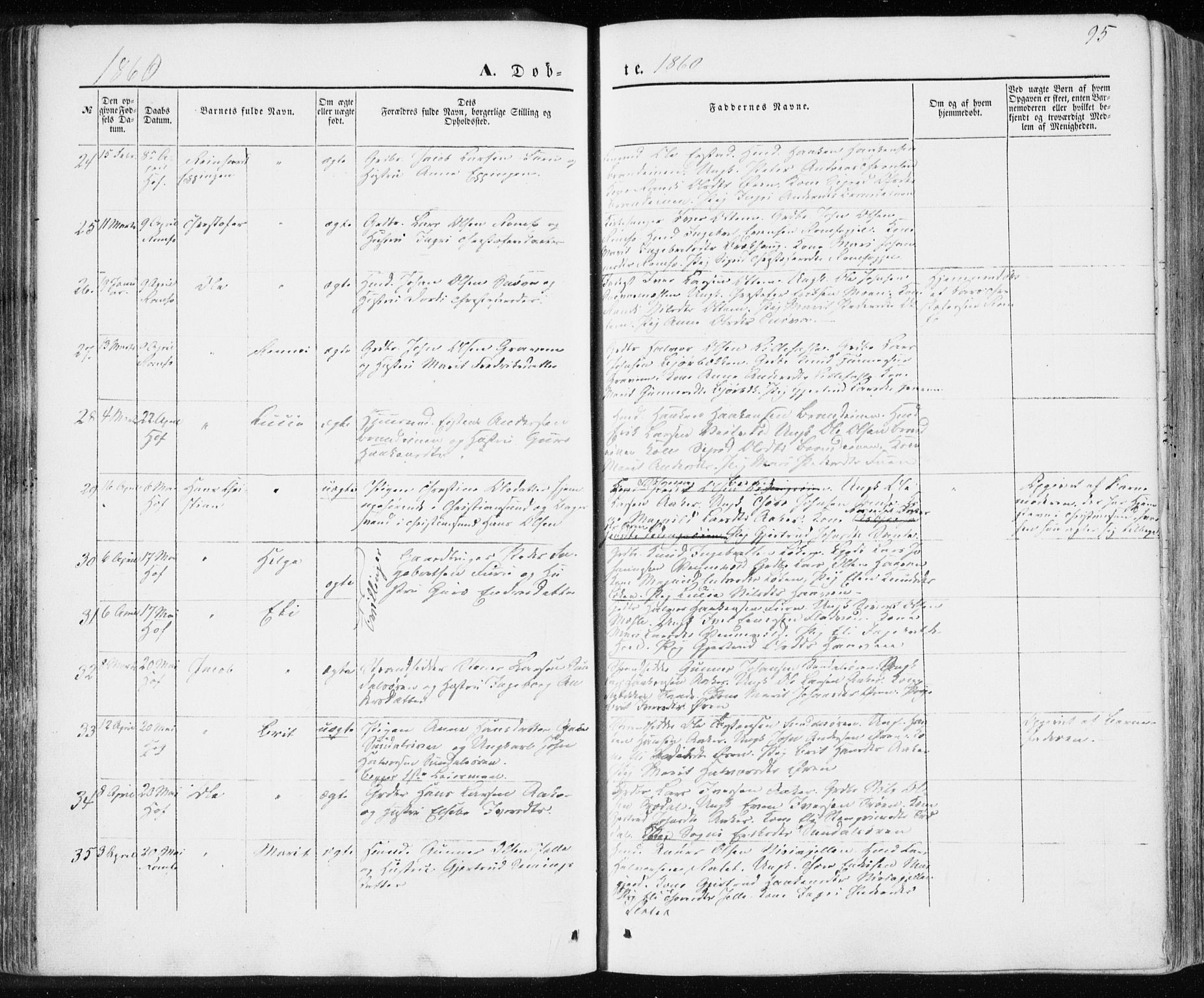 Ministerialprotokoller, klokkerbøker og fødselsregistre - Møre og Romsdal, AV/SAT-A-1454/590/L1013: Parish register (official) no. 590A05, 1847-1877, p. 95