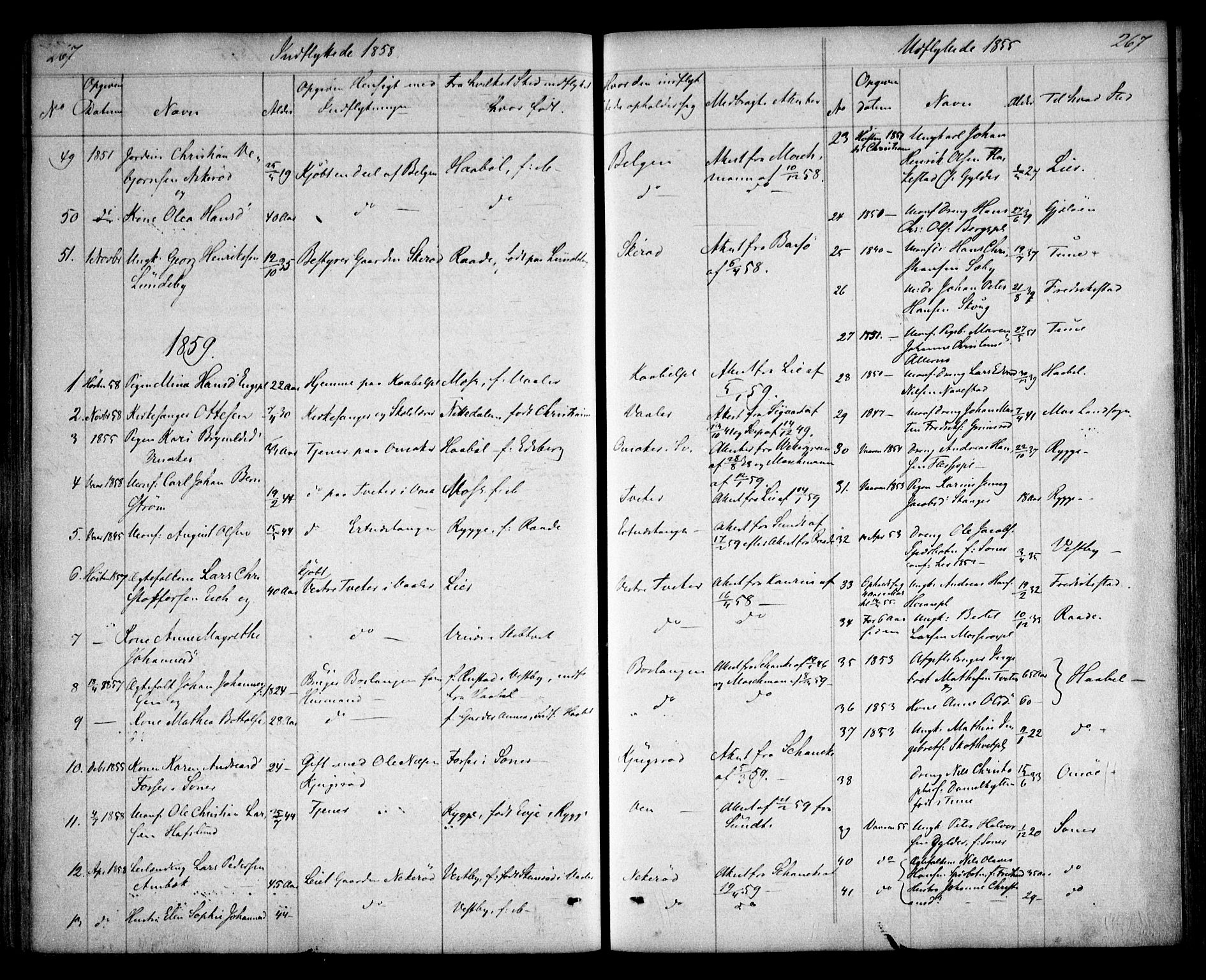 Våler prestekontor Kirkebøker, AV/SAO-A-11083/F/Fa/L0006: Parish register (official) no. I 6, 1840-1861, p. 267