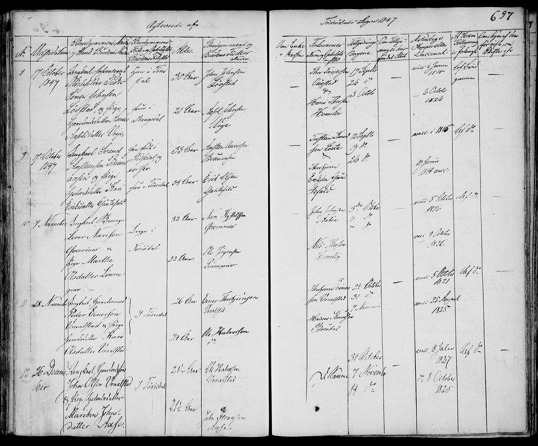 Drangedal kirkebøker, AV/SAKO-A-258/F/Fa/L0007b: Parish register (official) no. 7b, 1837-1856, p. 697