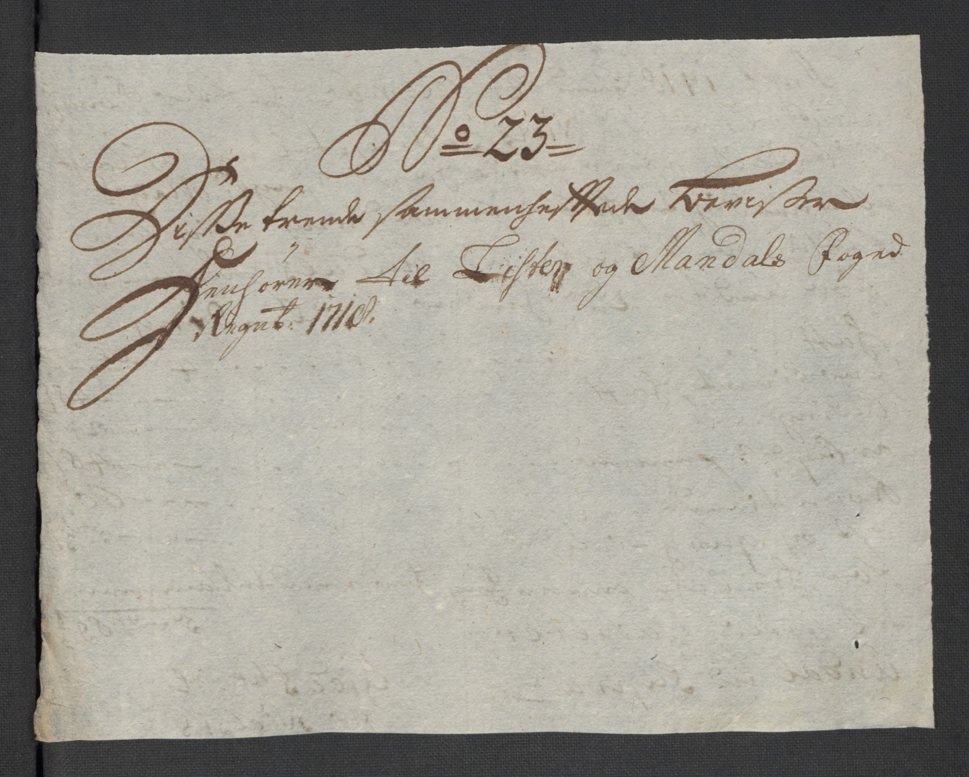 Rentekammeret inntil 1814, Reviderte regnskaper, Fogderegnskap, AV/RA-EA-4092/R43/L2563: Fogderegnskap Lista og Mandal, 1718, p. 346