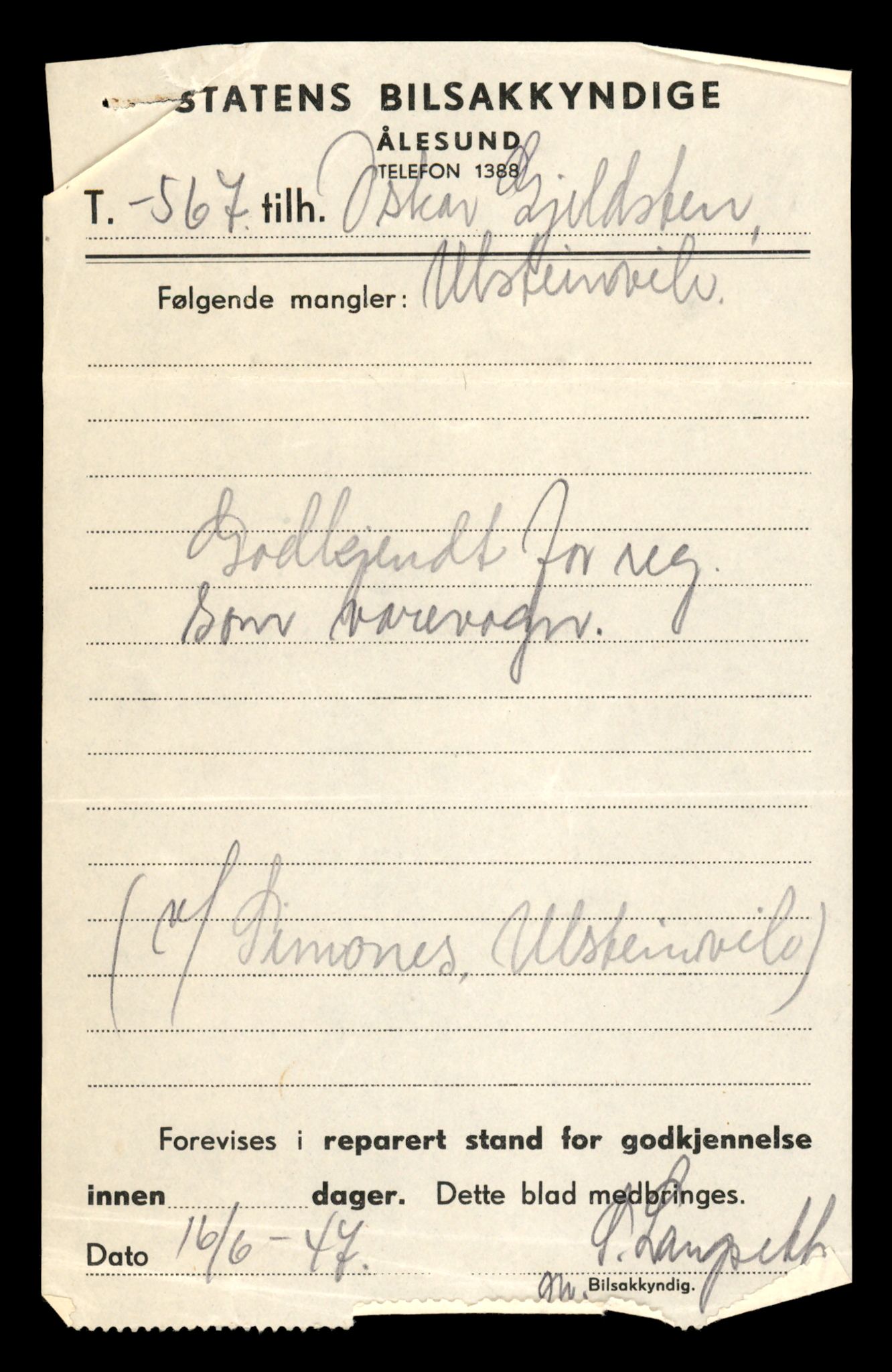 Møre og Romsdal vegkontor - Ålesund trafikkstasjon, AV/SAT-A-4099/F/Fe/L0016: Registreringskort for kjøretøy T 1851 - T 1984, 1927-1998, p. 881