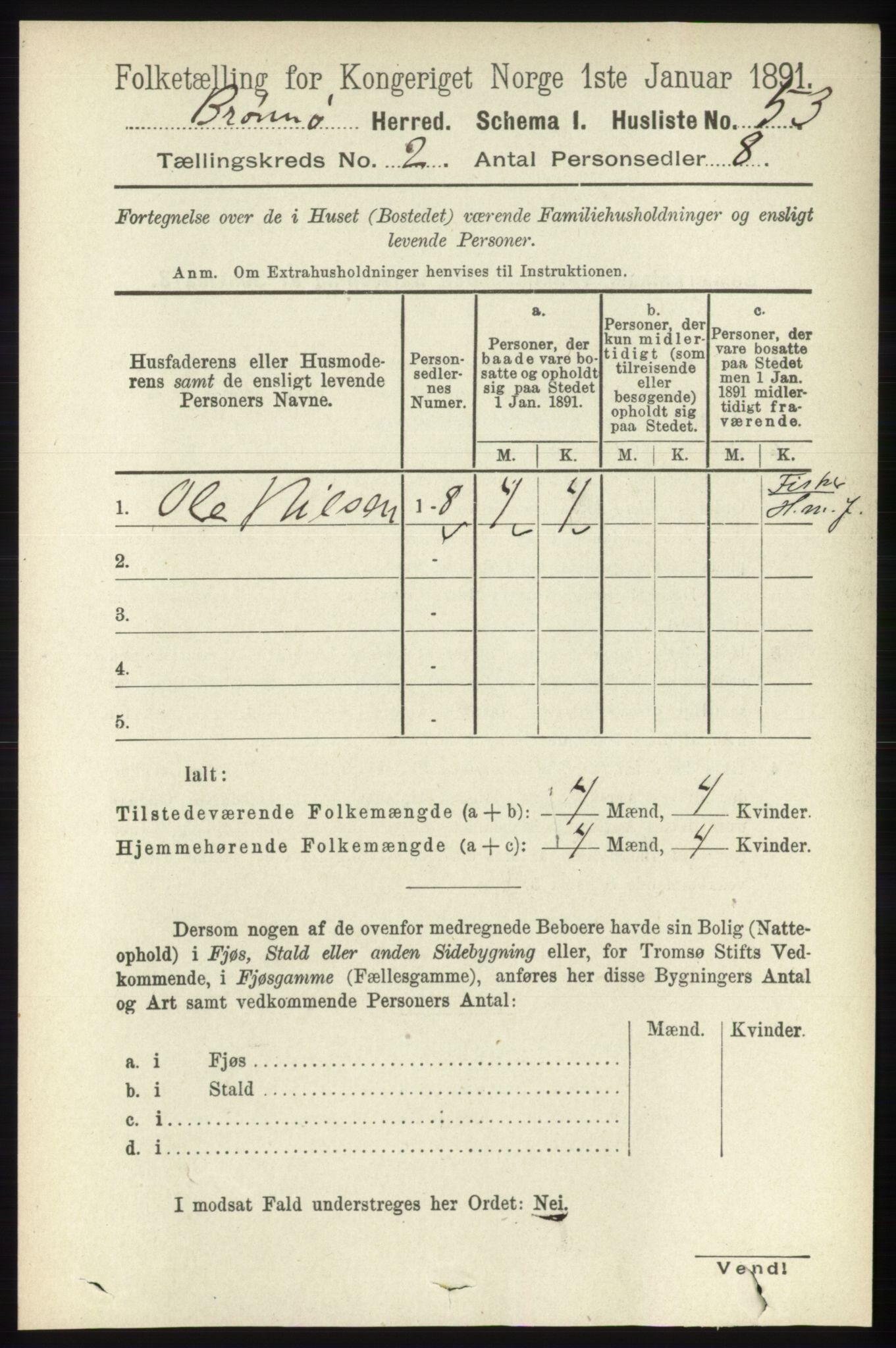 RA, 1891 census for 1814 Brønnøy, 1891, p. 800