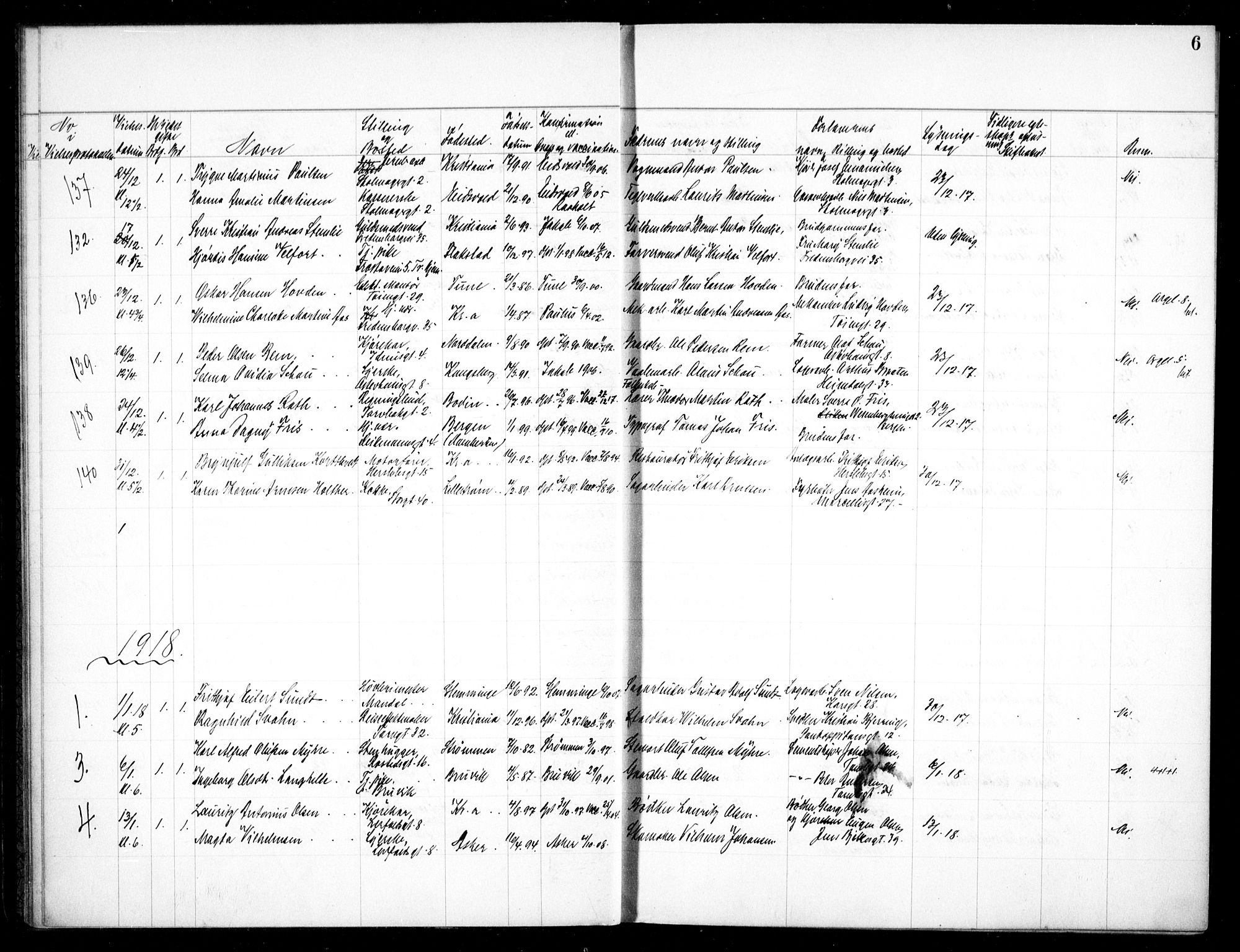 Jakob prestekontor Kirkebøker, SAO/A-10850/H/Ha/L0001: Banns register no. 1, 1917-1938, p. 6