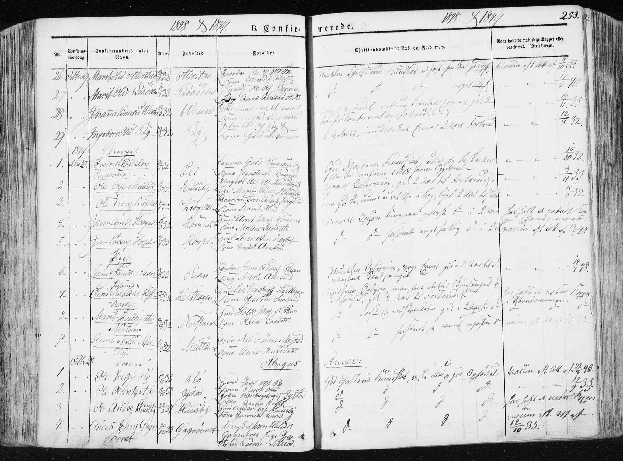 Ministerialprotokoller, klokkerbøker og fødselsregistre - Sør-Trøndelag, SAT/A-1456/665/L0771: Parish register (official) no. 665A06, 1830-1856, p. 253