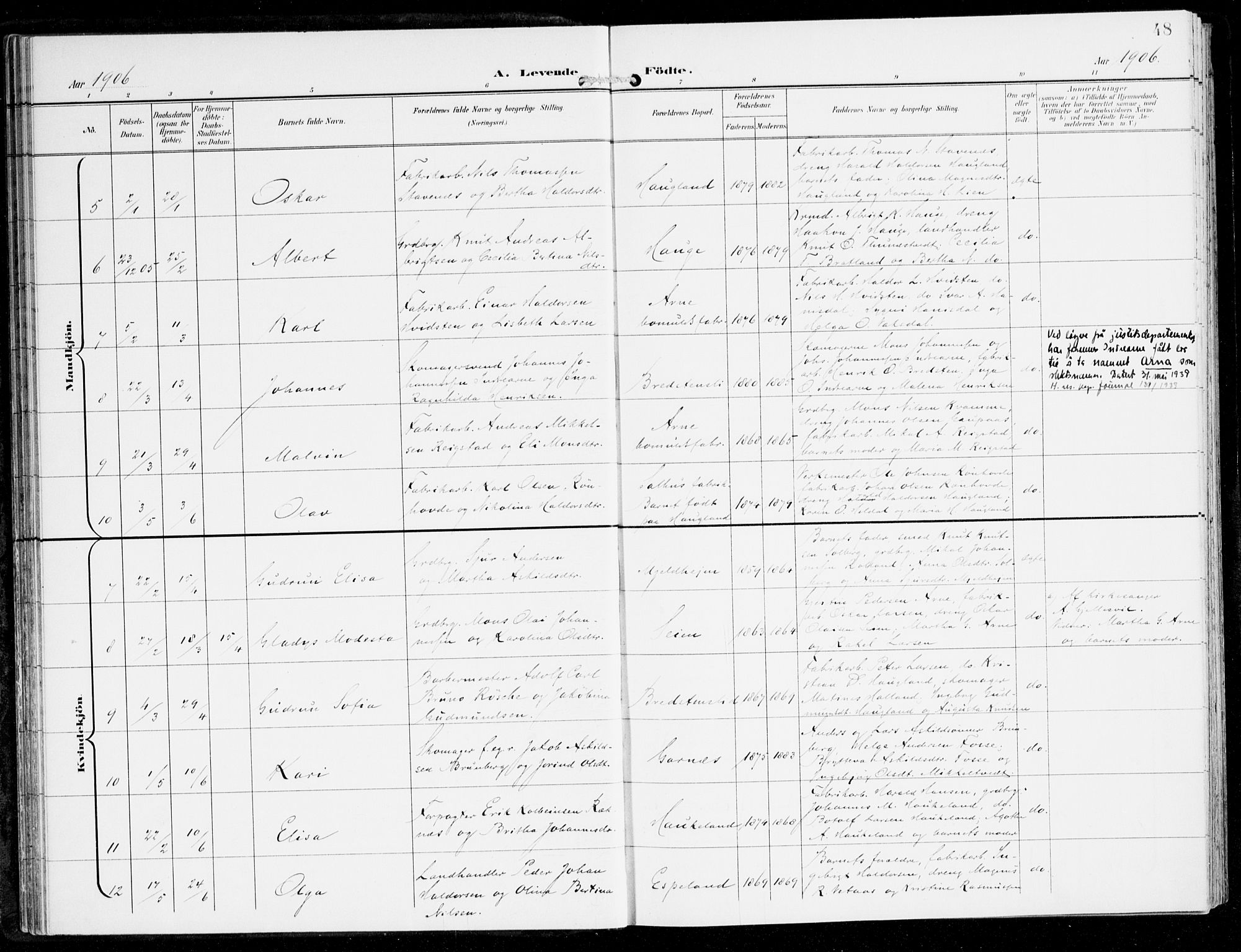 Haus sokneprestembete, AV/SAB-A-75601/H/Haa: Parish register (official) no. D 2, 1899-1912, p. 48