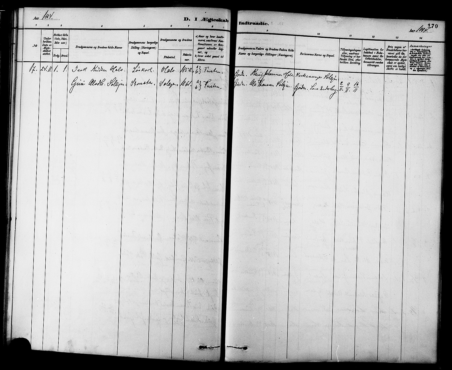 Ministerialprotokoller, klokkerbøker og fødselsregistre - Møre og Romsdal, AV/SAT-A-1454/577/L0896: Parish register (official) no. 577A03, 1880-1898, p. 170