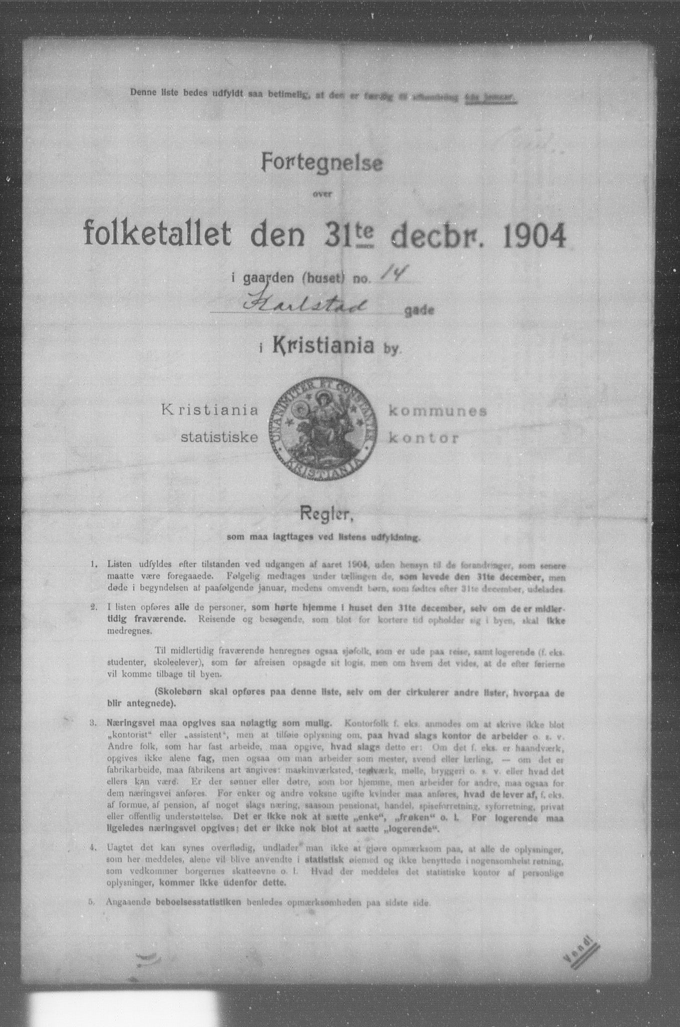 OBA, Municipal Census 1904 for Kristiania, 1904, p. 9491