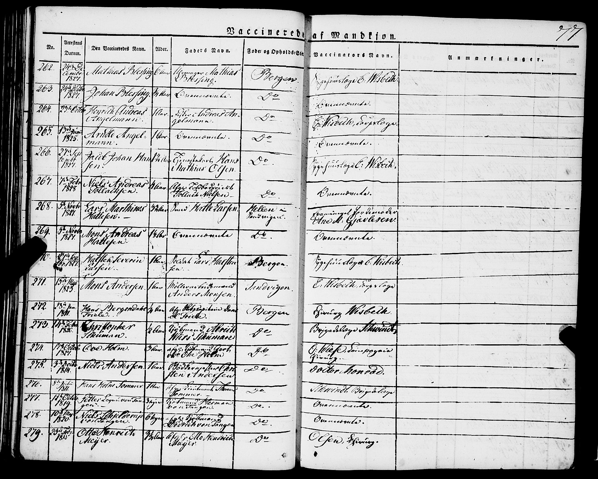 Korskirken sokneprestembete, SAB/A-76101/H/Haa/L0050: Parish register (official) no. F 1, 1821-1869, p. 77