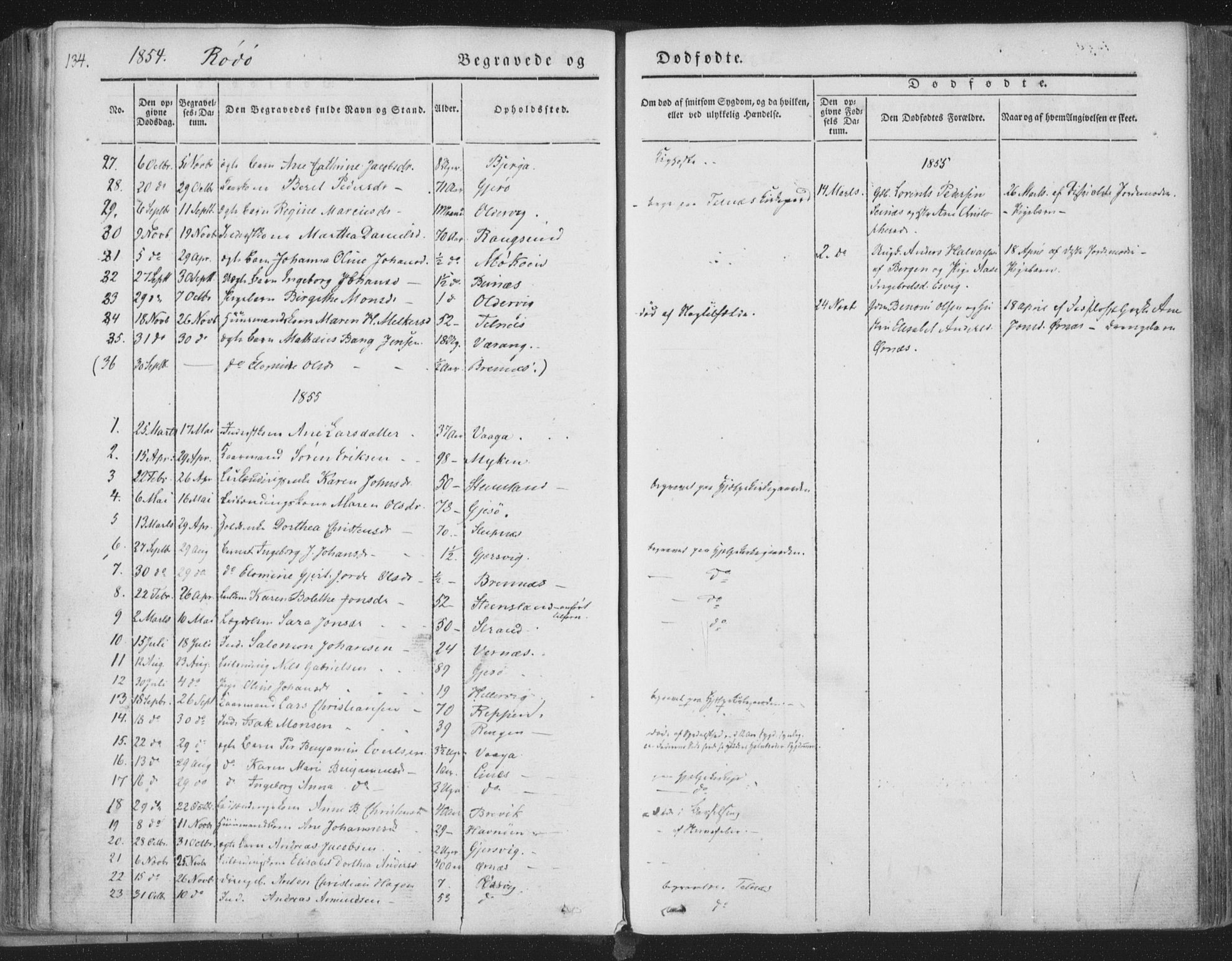 Ministerialprotokoller, klokkerbøker og fødselsregistre - Nordland, SAT/A-1459/841/L0604: Parish register (official) no. 841A09 /1, 1845-1862, p. 134
