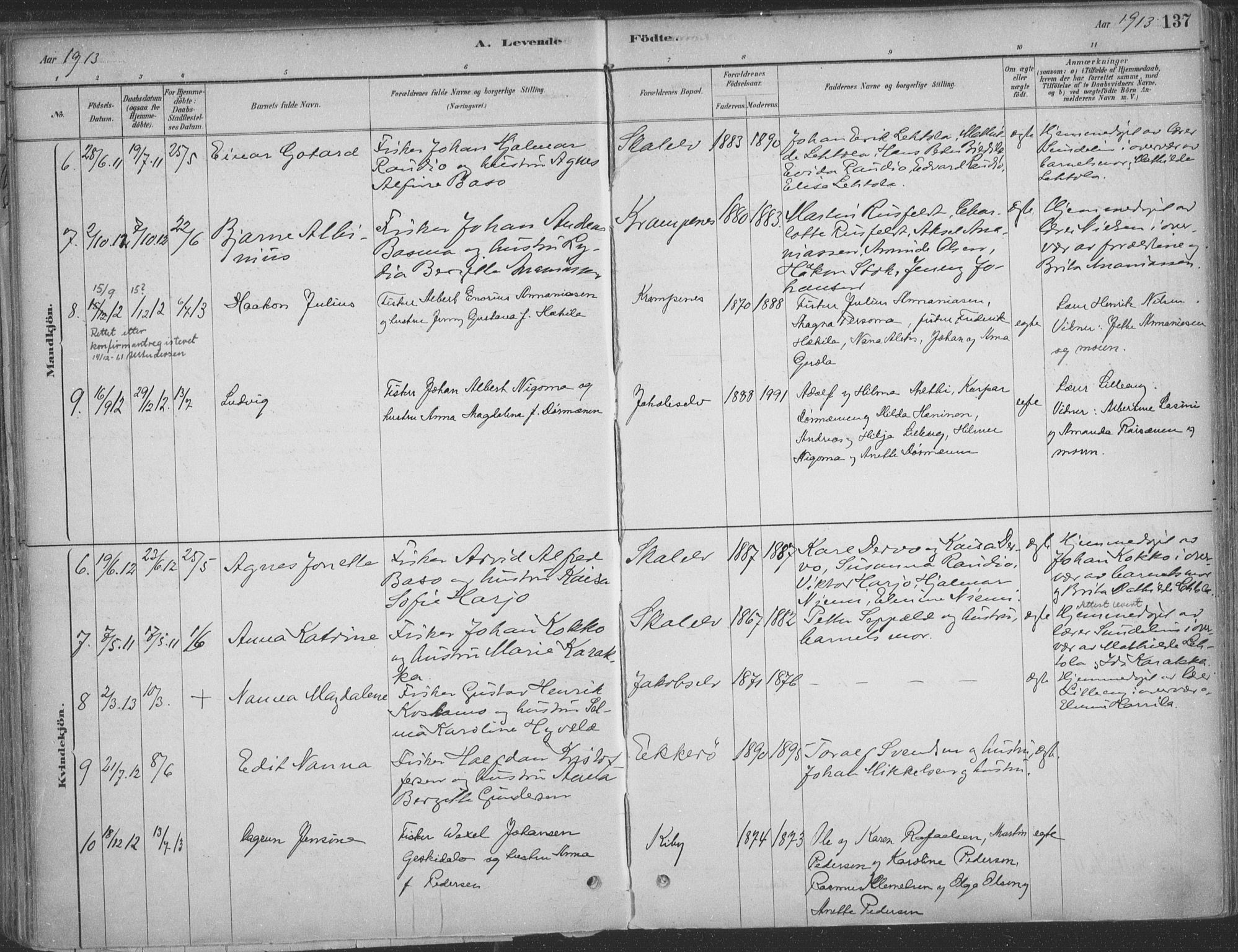 Vadsø sokneprestkontor, SATØ/S-1325/H/Ha/L0009kirke: Parish register (official) no. 9, 1881-1917, p. 137