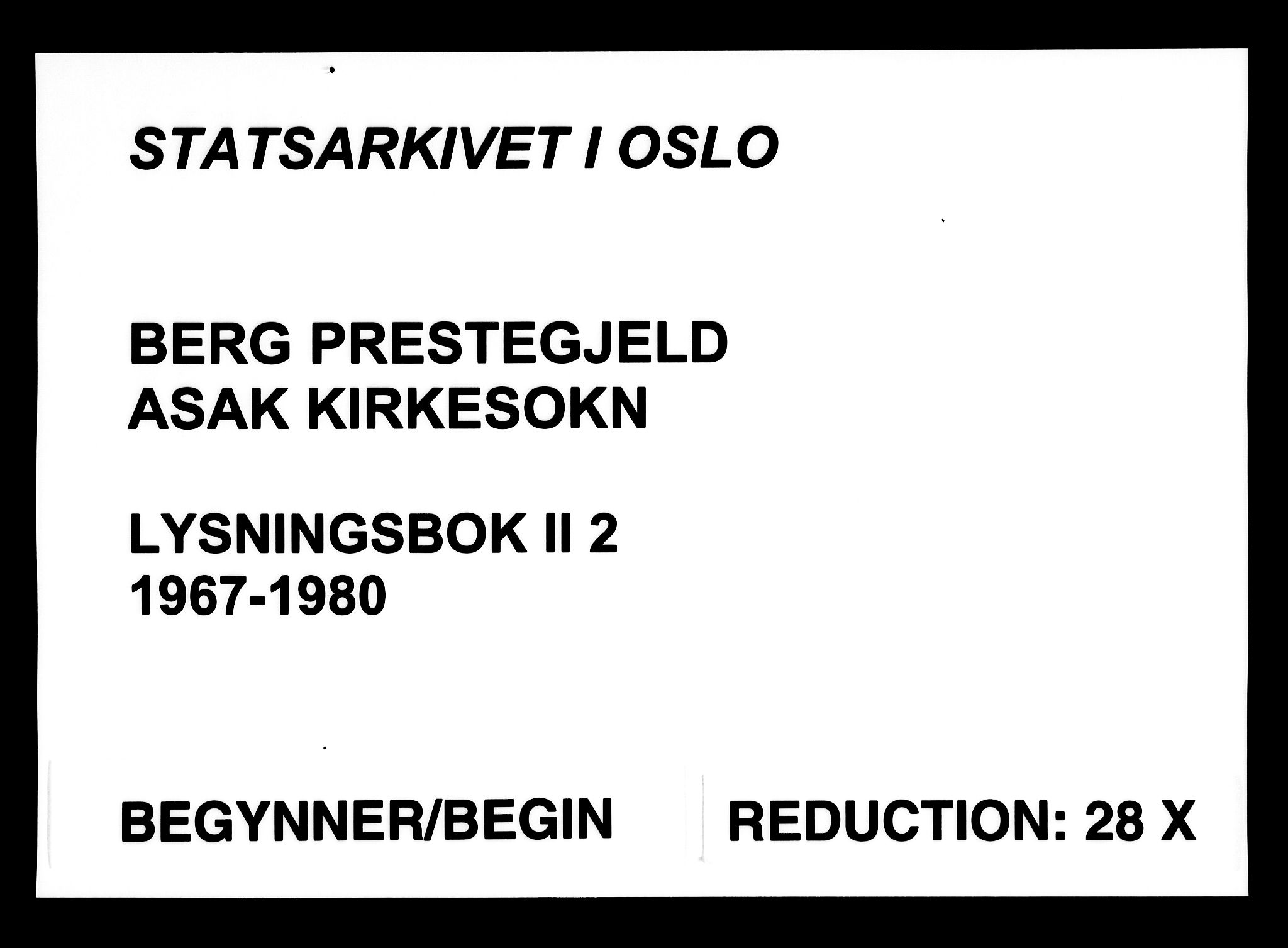 Berg prestekontor Kirkebøker, SAO/A-10902/H/Hb/L0002: Banns register no. II 2, 1967-1980