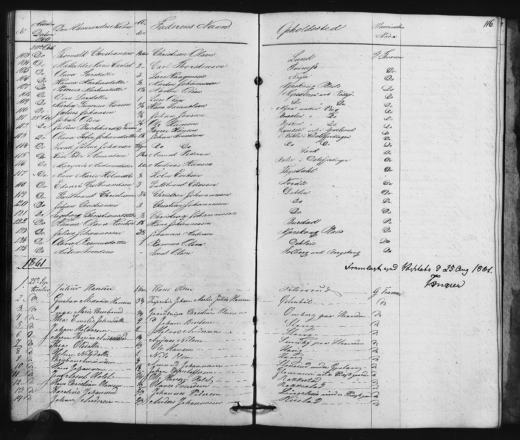 Enebakk prestekontor Kirkebøker, SAO/A-10171c/F/Fa/L0015: Parish register (official) no. I 15, 1830-1867, p. 116