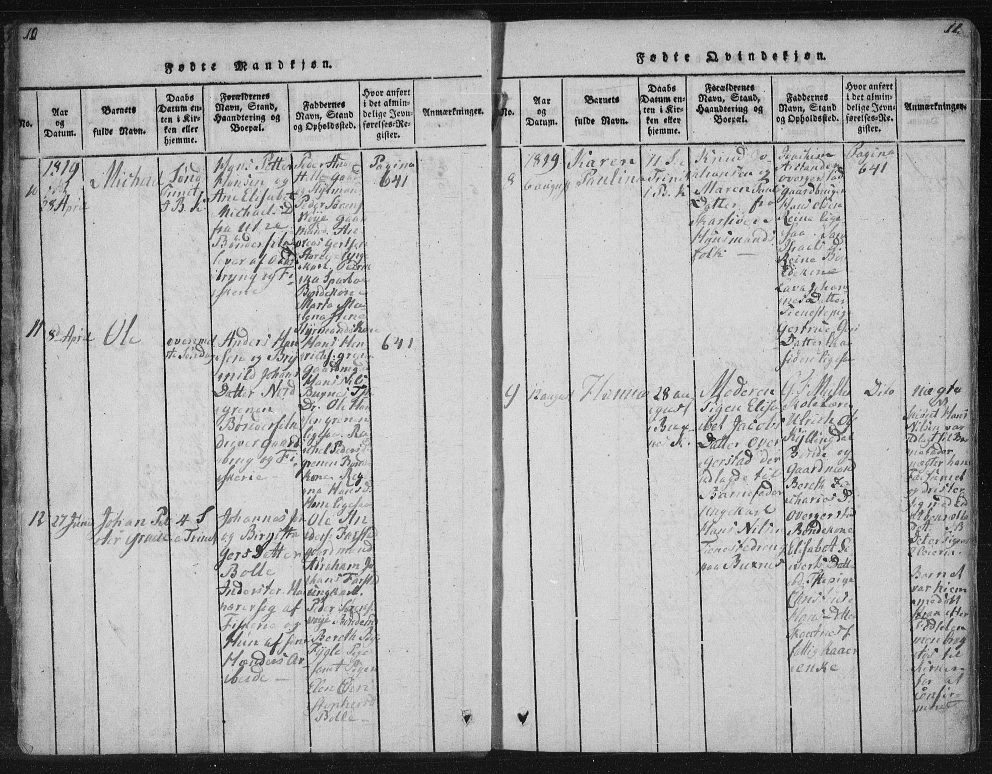 Ministerialprotokoller, klokkerbøker og fødselsregistre - Nordland, AV/SAT-A-1459/881/L1164: Parish register (copy) no. 881C01, 1818-1853, p. 10-11