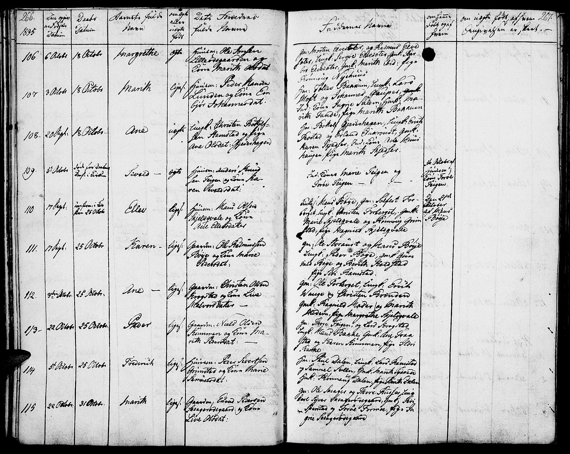 Lom prestekontor, AV/SAH-PREST-070/K/L0005: Parish register (official) no. 5, 1825-1837, p. 266-267