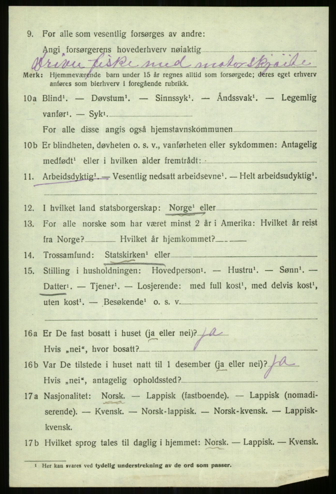 SATØ, 1920 census for Karlsøy, 1920, p. 4031
