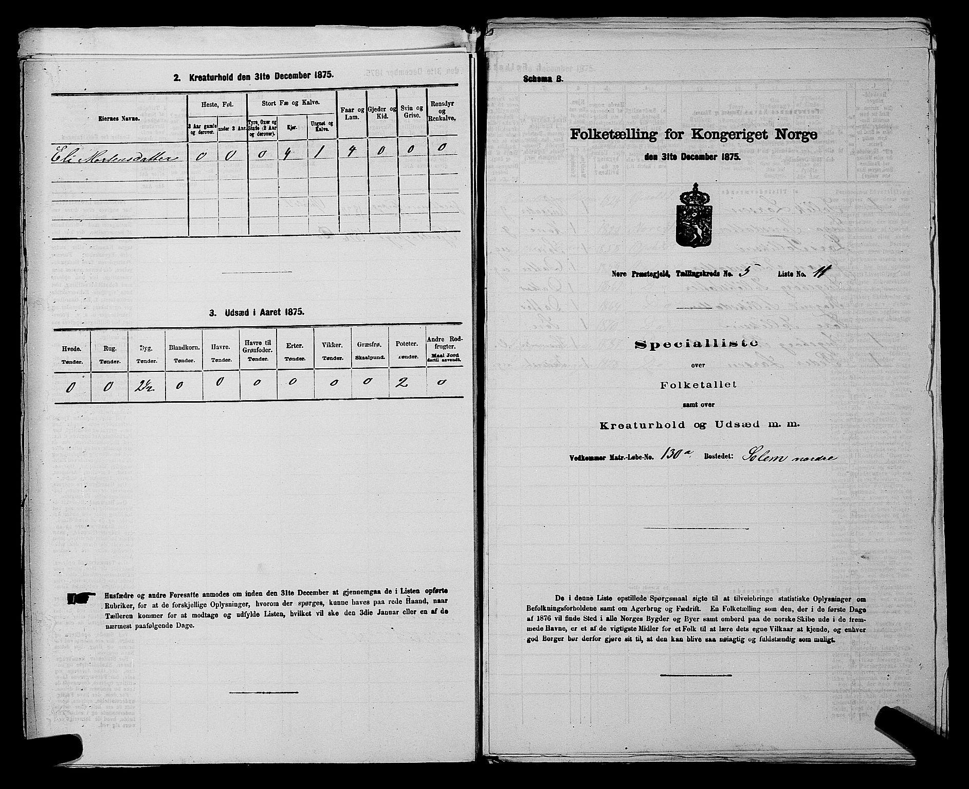 SAKO, 1875 census for 0633P Nore, 1875, p. 645