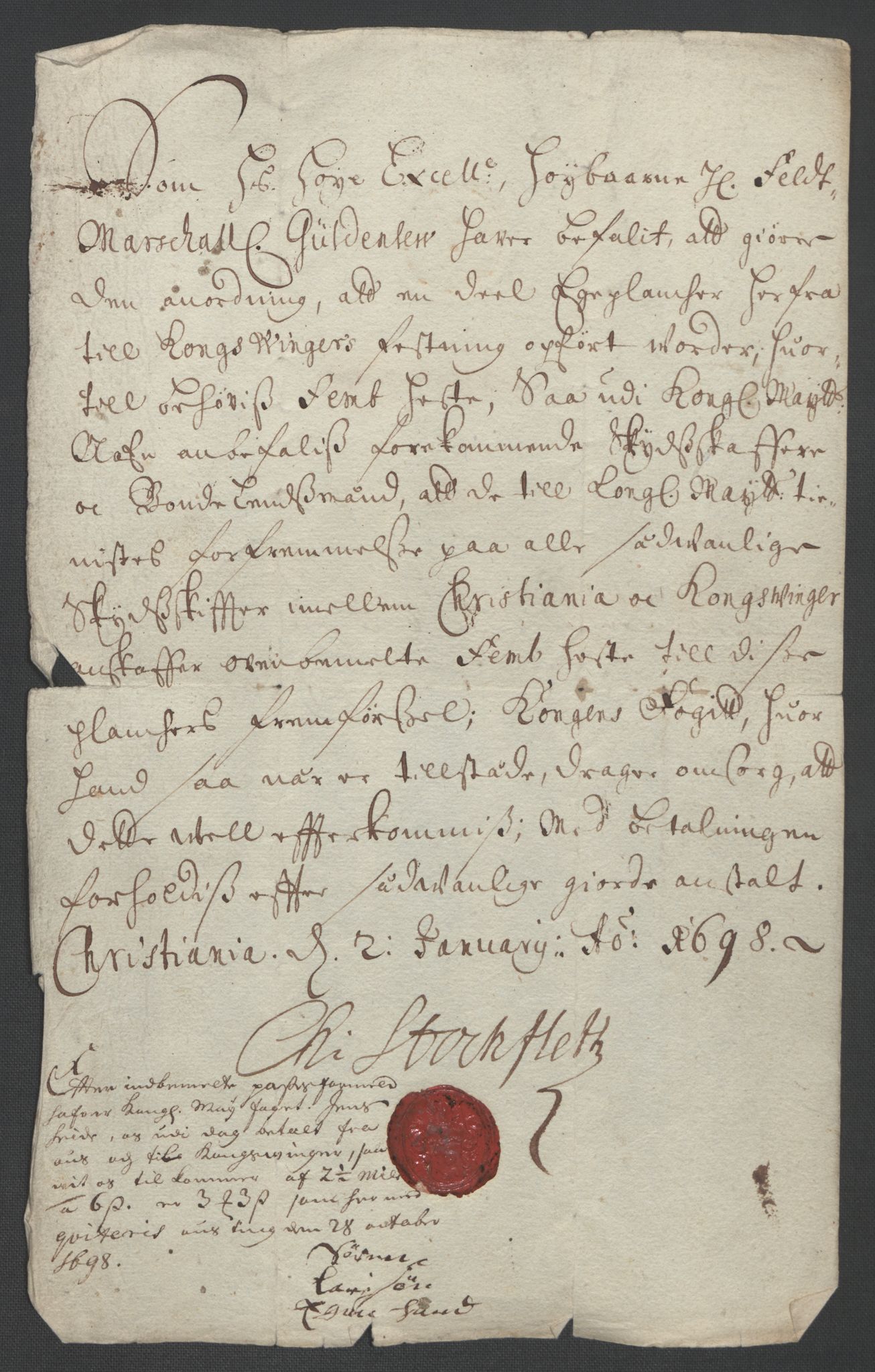 Rentekammeret inntil 1814, Reviderte regnskaper, Fogderegnskap, AV/RA-EA-4092/R13/L0836: Fogderegnskap Solør, Odal og Østerdal, 1698, p. 246