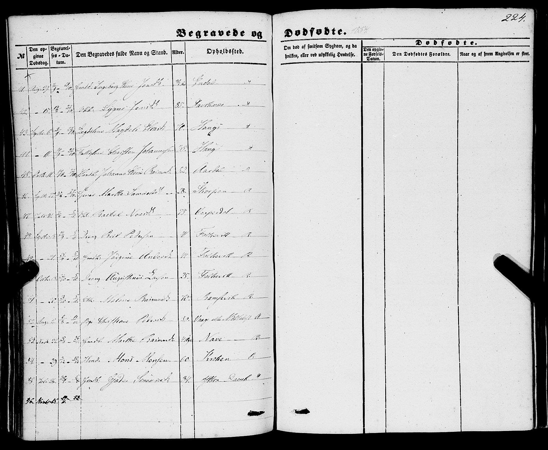 Davik sokneprestembete, SAB/A-79701/H/Haa/Haaa/L0005: Parish register (official) no. A 5, 1850-1866, p. 224