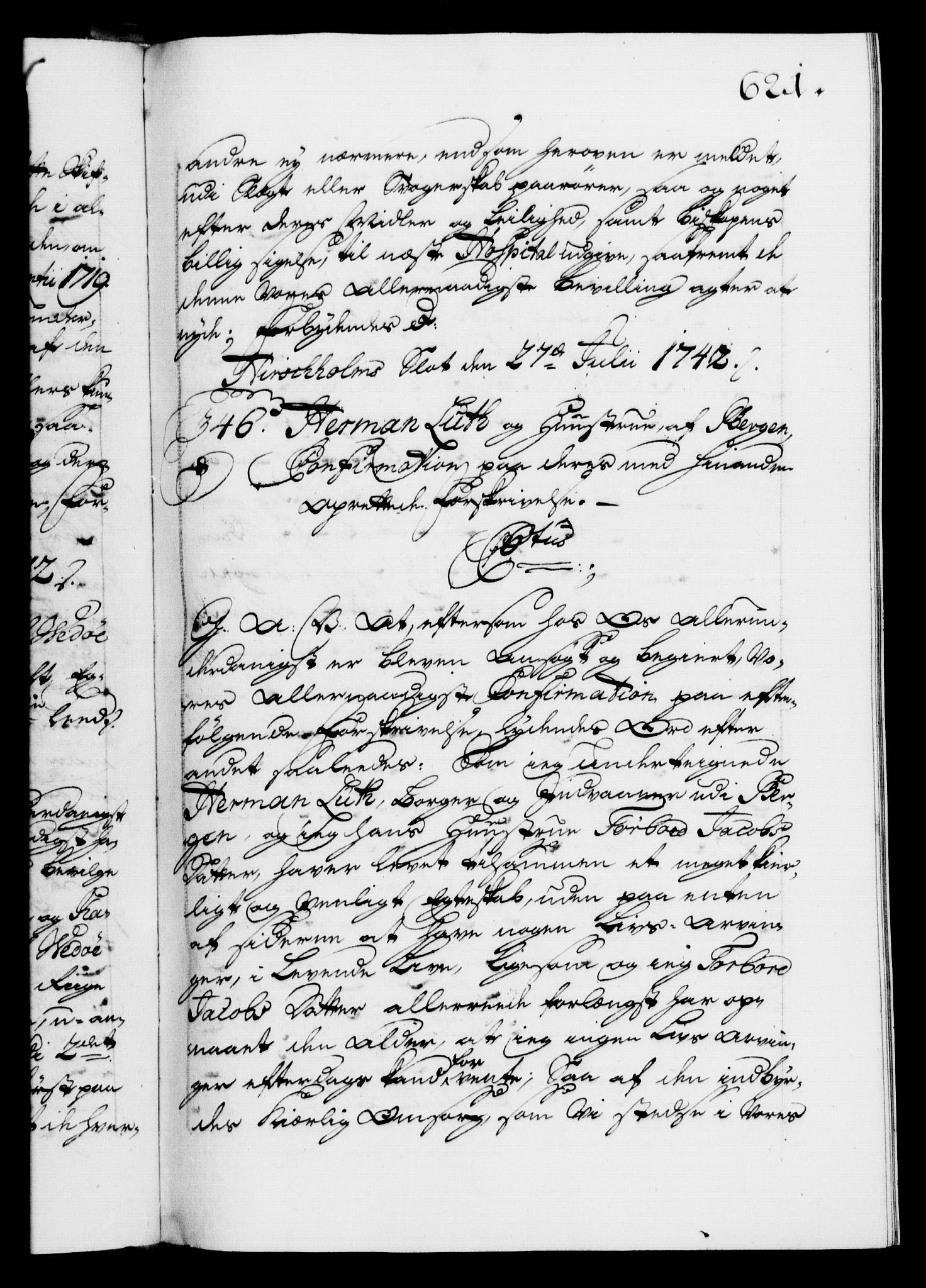 Danske Kanselli 1572-1799, AV/RA-EA-3023/F/Fc/Fca/Fcaa/L0032: Norske registre, 1741-1742, p. 621a