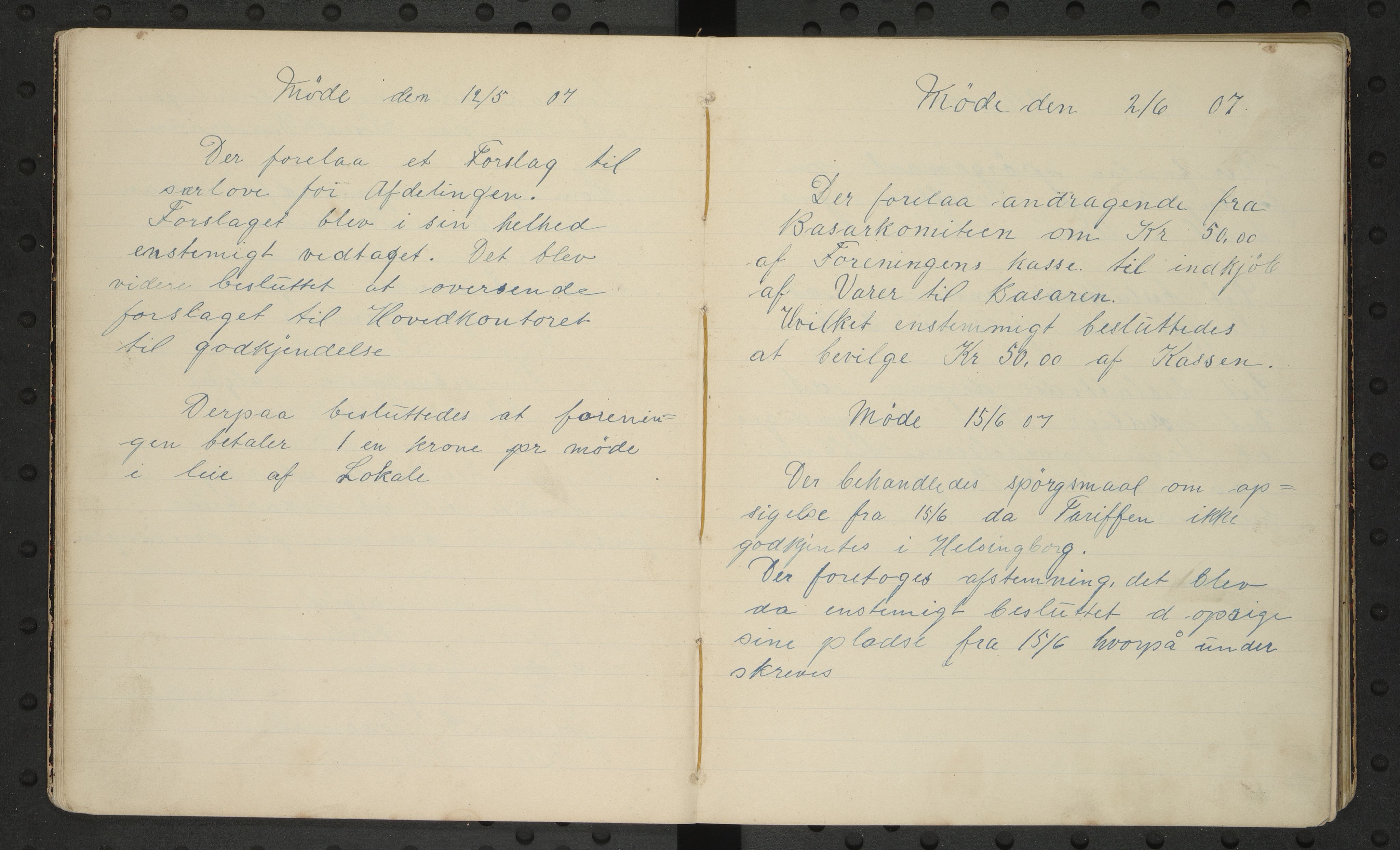 Finneid og omegn arbeidsmandsforening, avdeling 79 av Norsk Arbeidsmandsforbund, AIN/A-22/247/A/Aa/L0001: Møtebok, 1907-1916