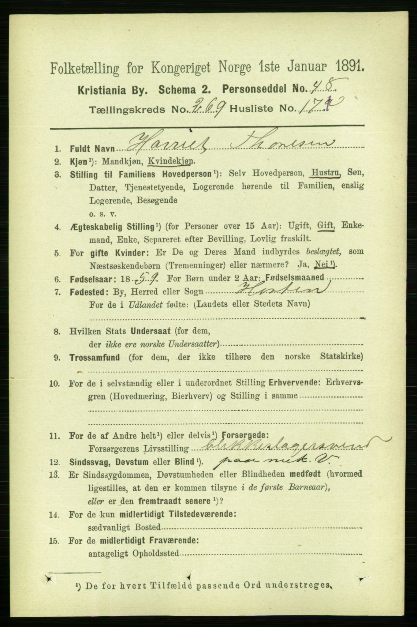 RA, 1891 census for 0301 Kristiania, 1891, p. 163565