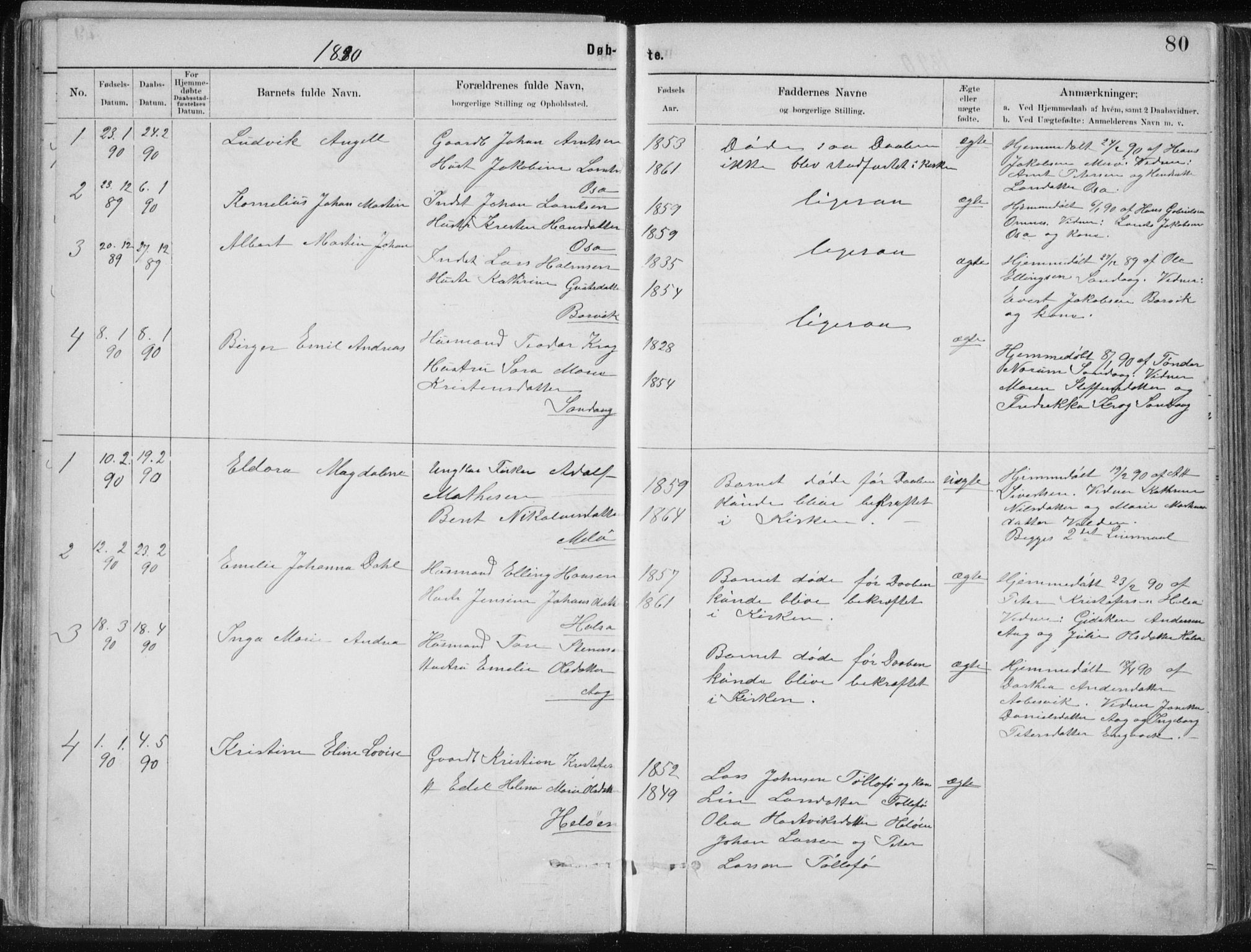 Ministerialprotokoller, klokkerbøker og fødselsregistre - Nordland, SAT/A-1459/843/L0636: Parish register (copy) no. 843C05, 1884-1909, p. 80