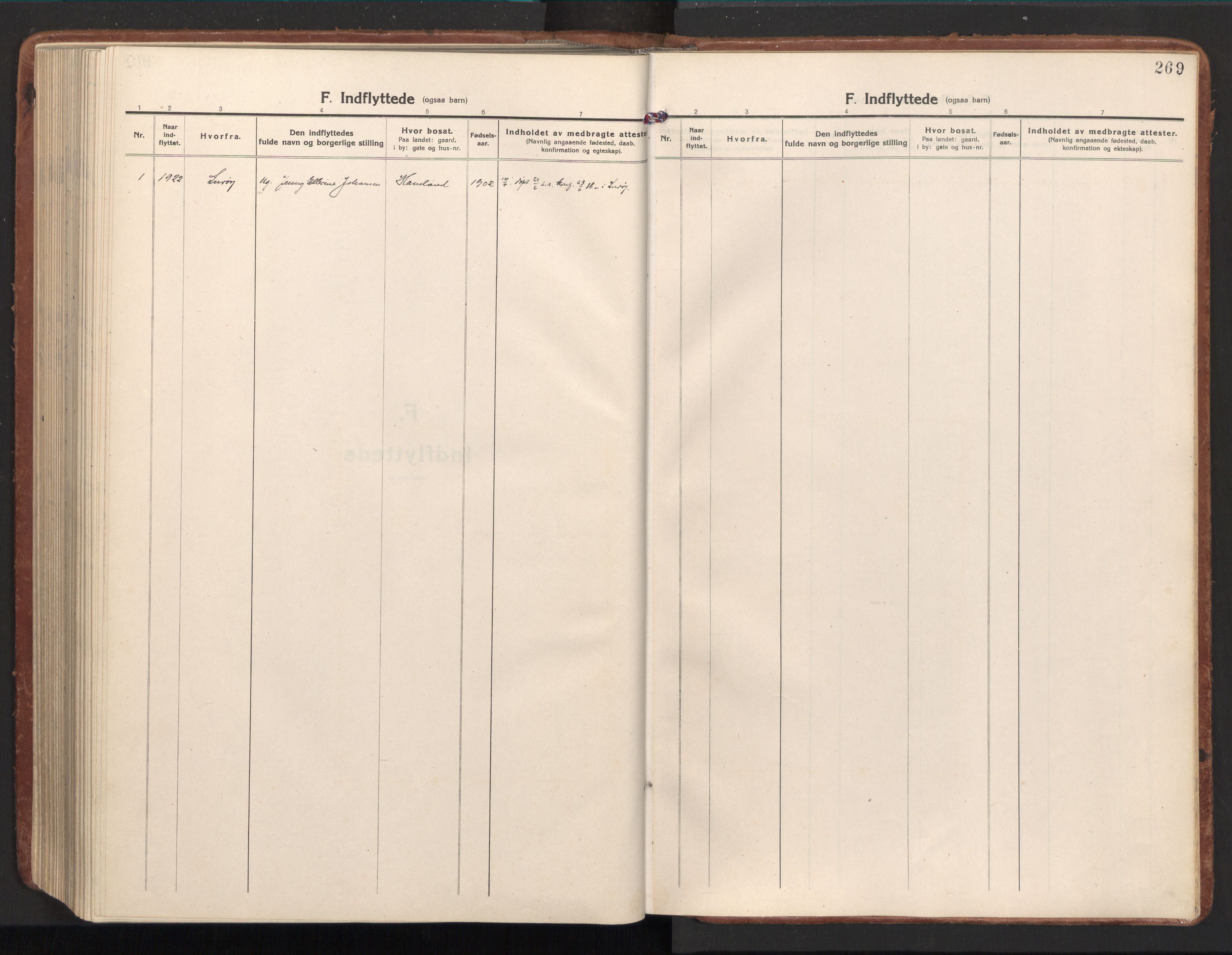 Ministerialprotokoller, klokkerbøker og fødselsregistre - Nord-Trøndelag, SAT/A-1458/784/L0678: Parish register (official) no. 784A13, 1921-1938, p. 269