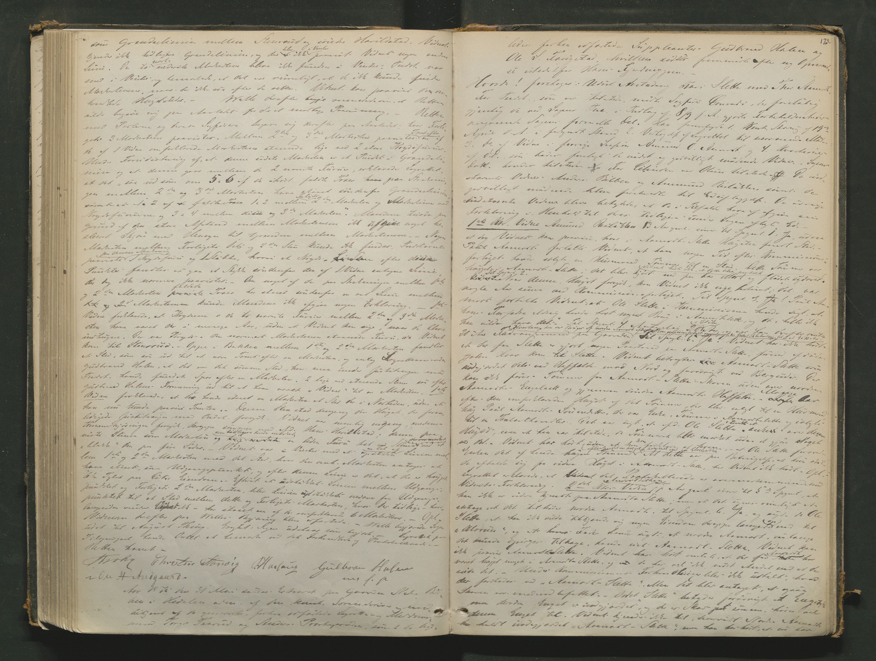 Nord-Gudbrandsdal tingrett, AV/SAH-TING-002/G/Gc/Gcb/L0003: Ekstrarettsprotokoll for åstedssaker, 1867-1876, p. 172b-173a