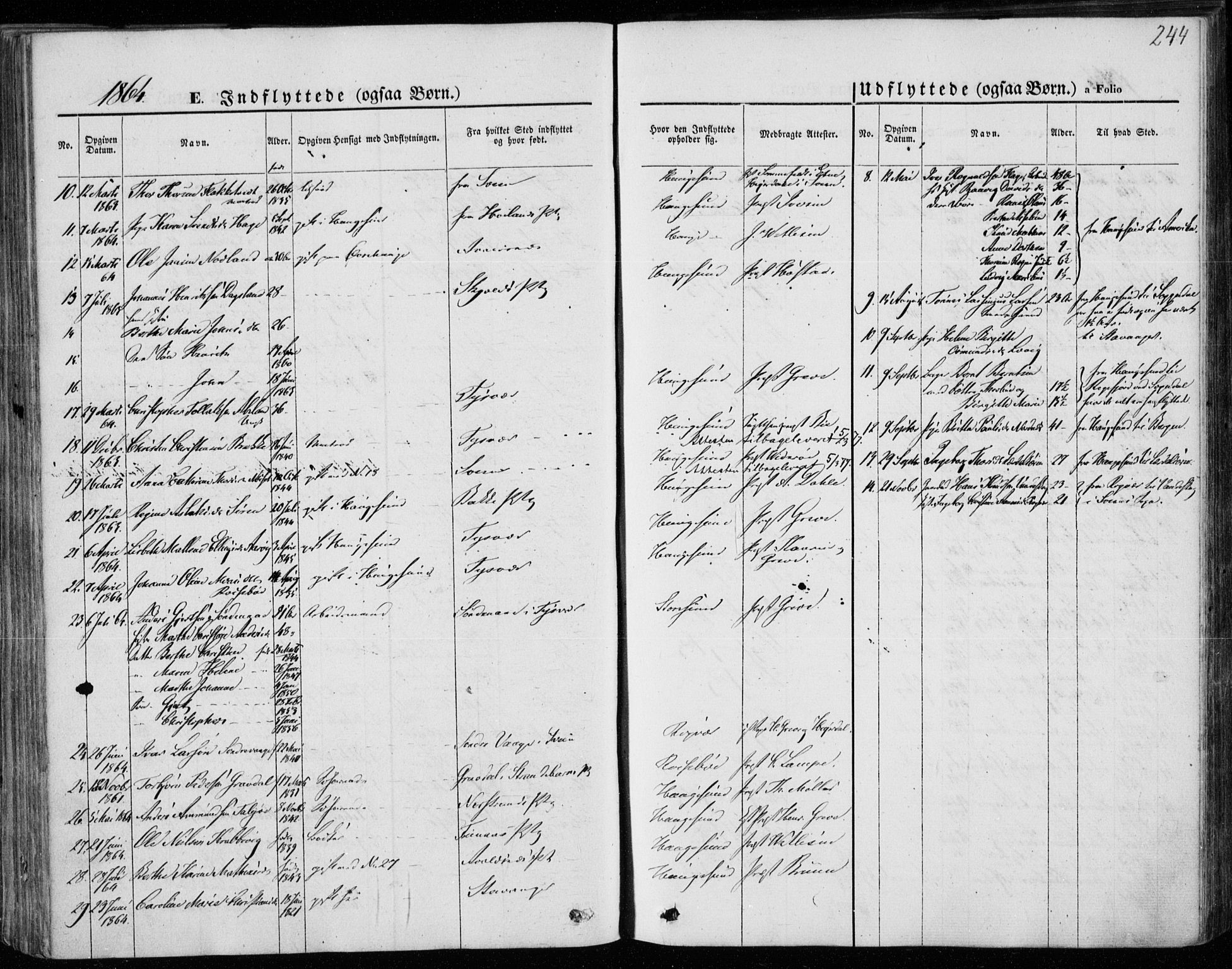 Torvastad sokneprestkontor, AV/SAST-A -101857/H/Ha/Haa/L0011: Parish register (official) no. A 11, 1857-1866, p. 244