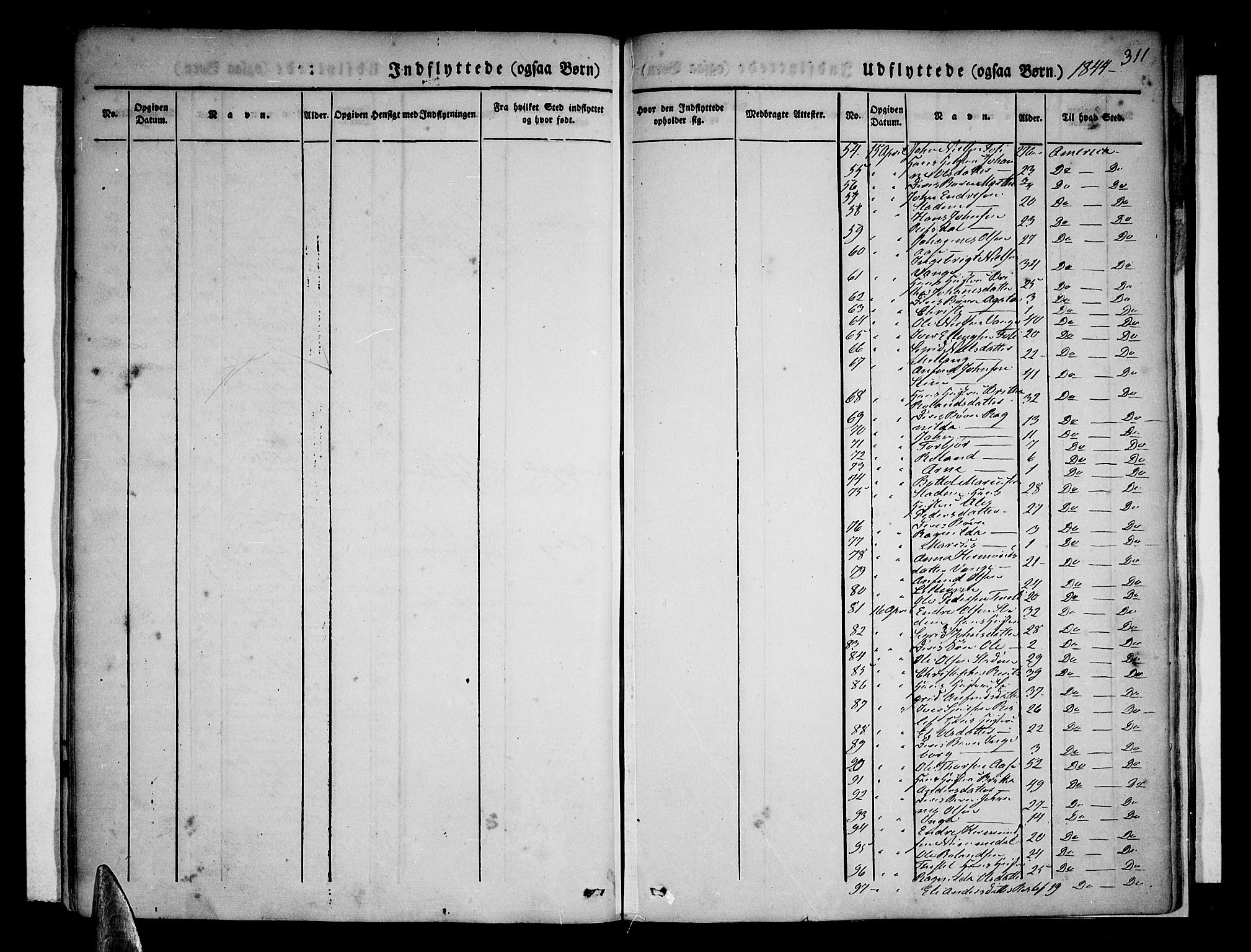 Vik sokneprestembete, AV/SAB-A-81501/H/Haa/Haaa/L0007: Parish register (official) no. A 7, 1831-1845, p. 311