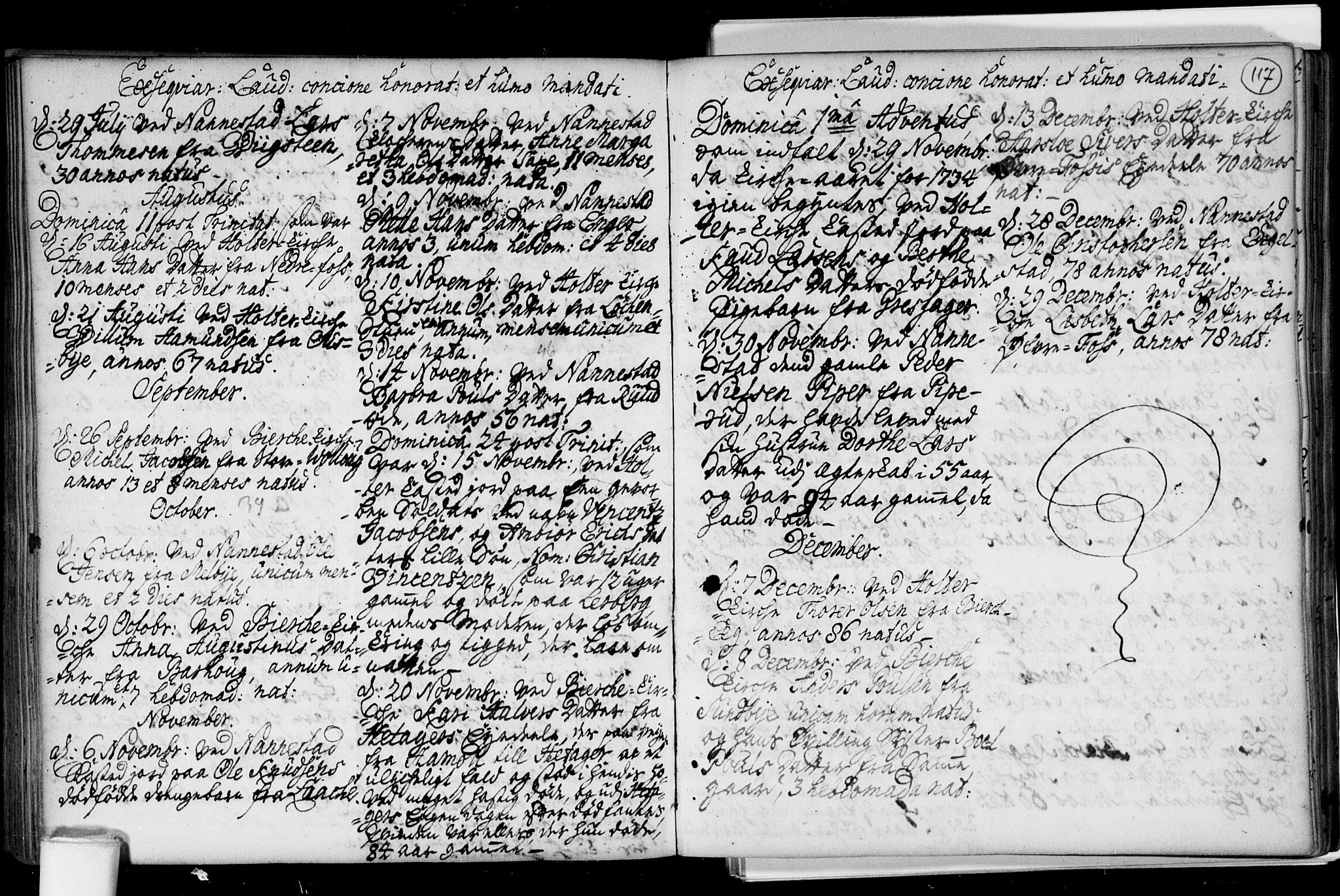 Nannestad prestekontor Kirkebøker, AV/SAO-A-10414a/F/Fa/L0005: Parish register (official) no. I 5, 1729-1738, p. 117