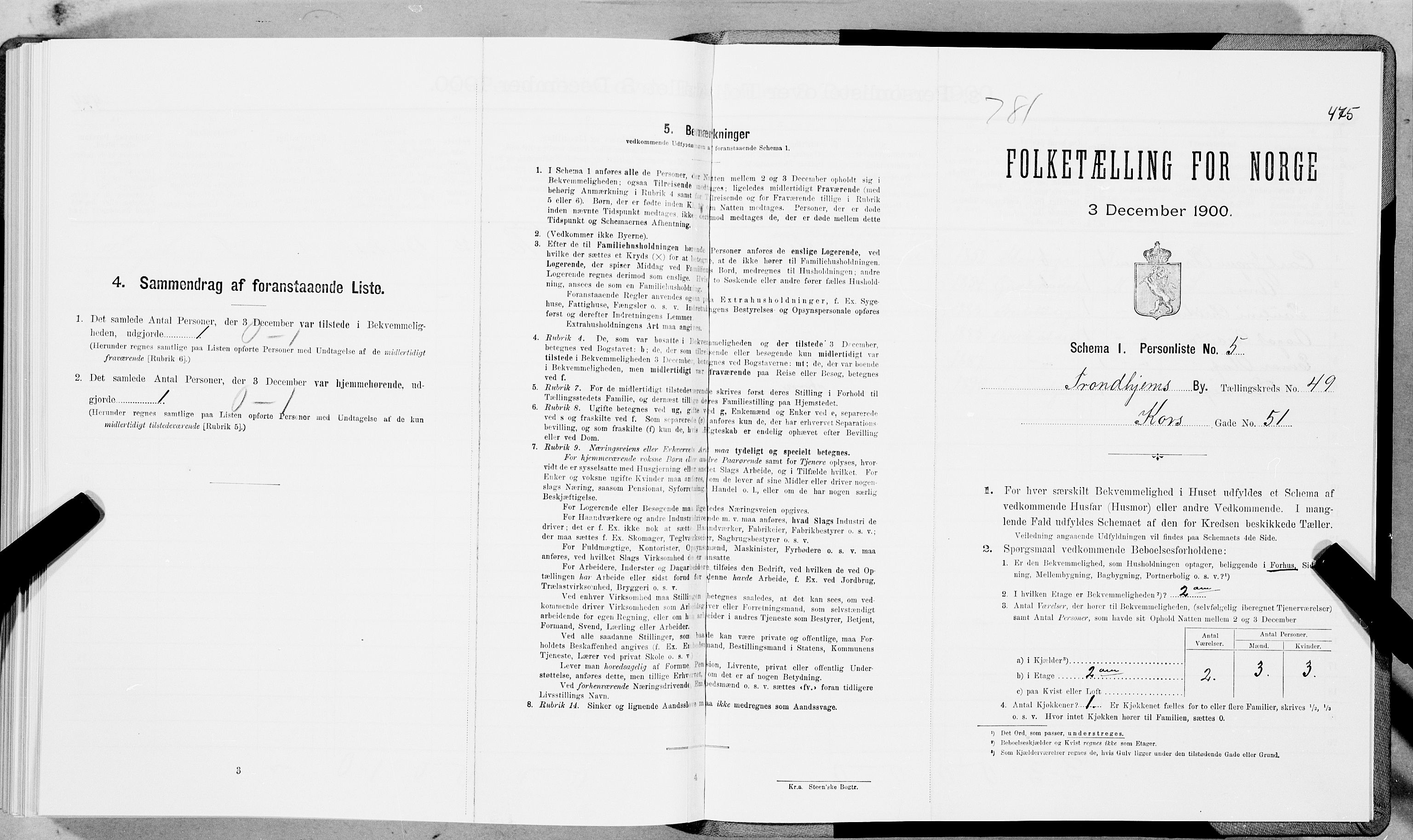 SAT, 1900 census for Trondheim, 1900, p. 8317