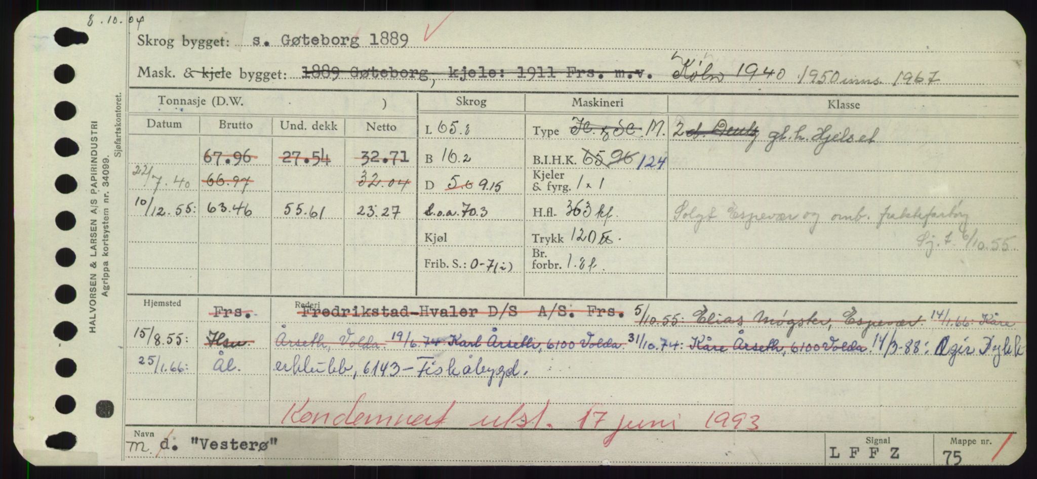 Sjøfartsdirektoratet med forløpere, Skipsmålingen, RA/S-1627/H/Hd/L0040: Fartøy, U-Ve, p. 697