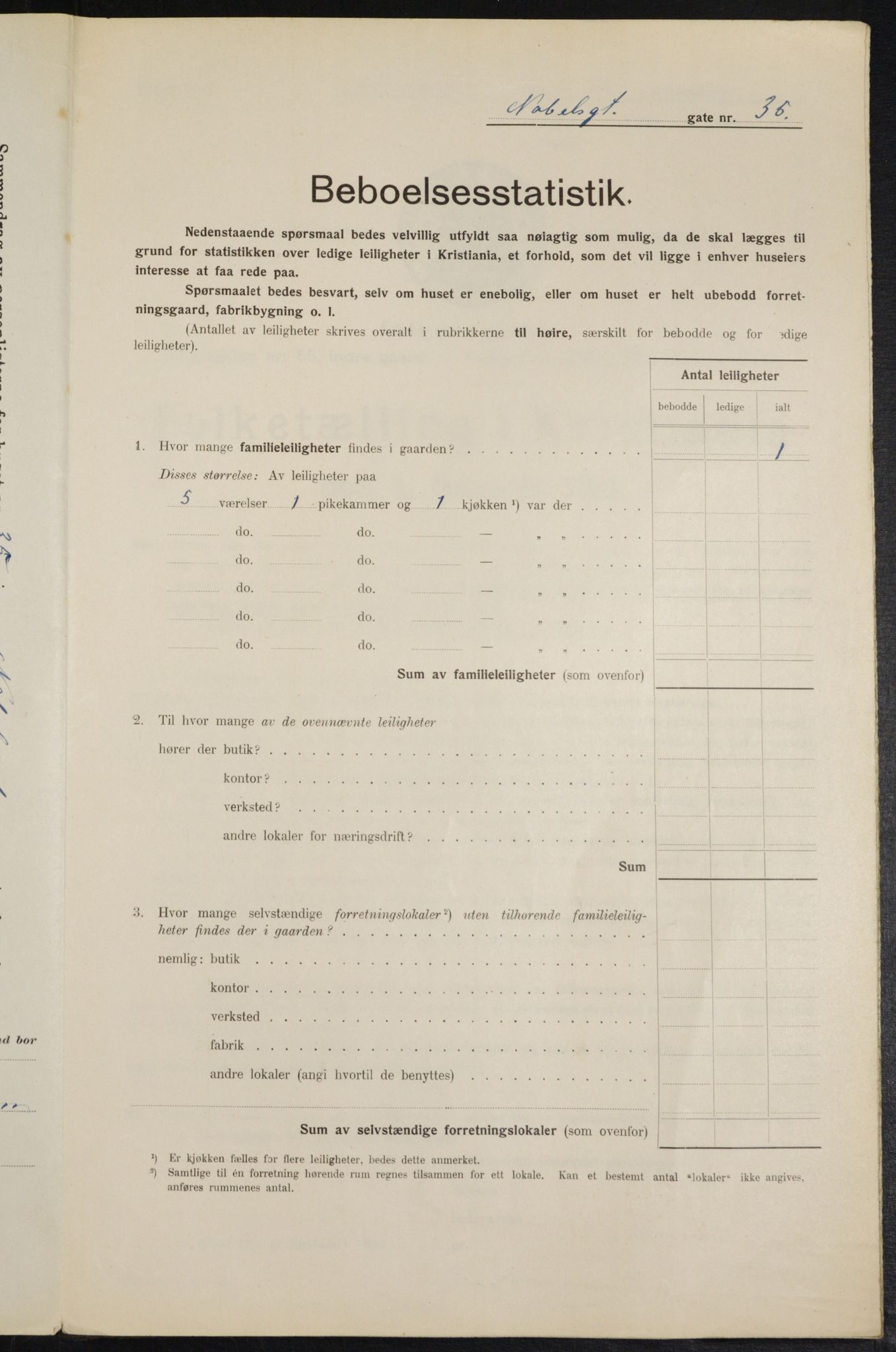 OBA, Municipal Census 1914 for Kristiania, 1914, p. 71366