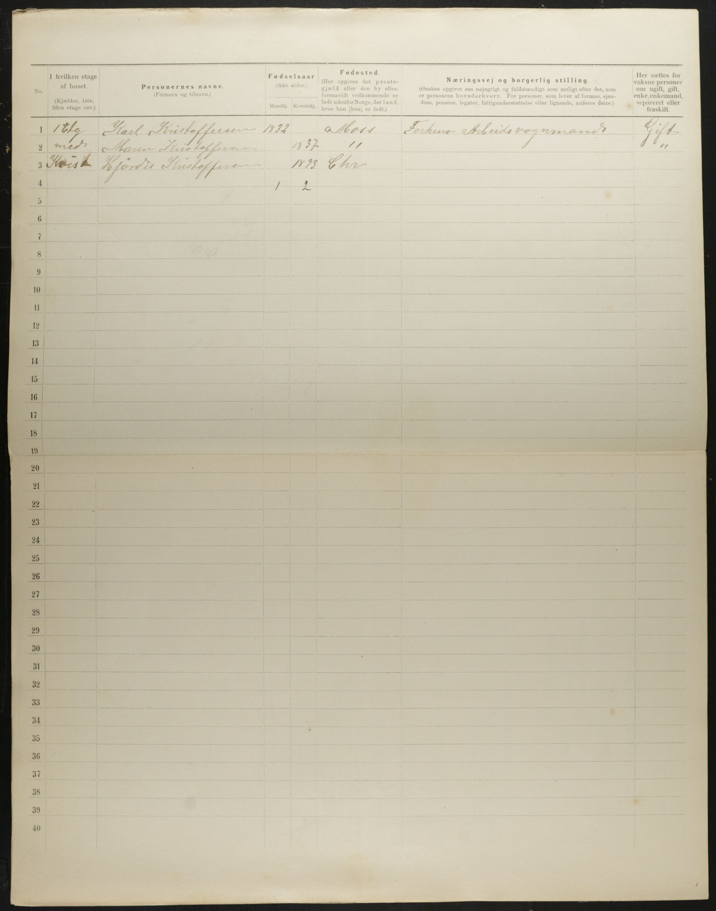 OBA, Municipal Census 1901 for Kristiania, 1901, p. 925