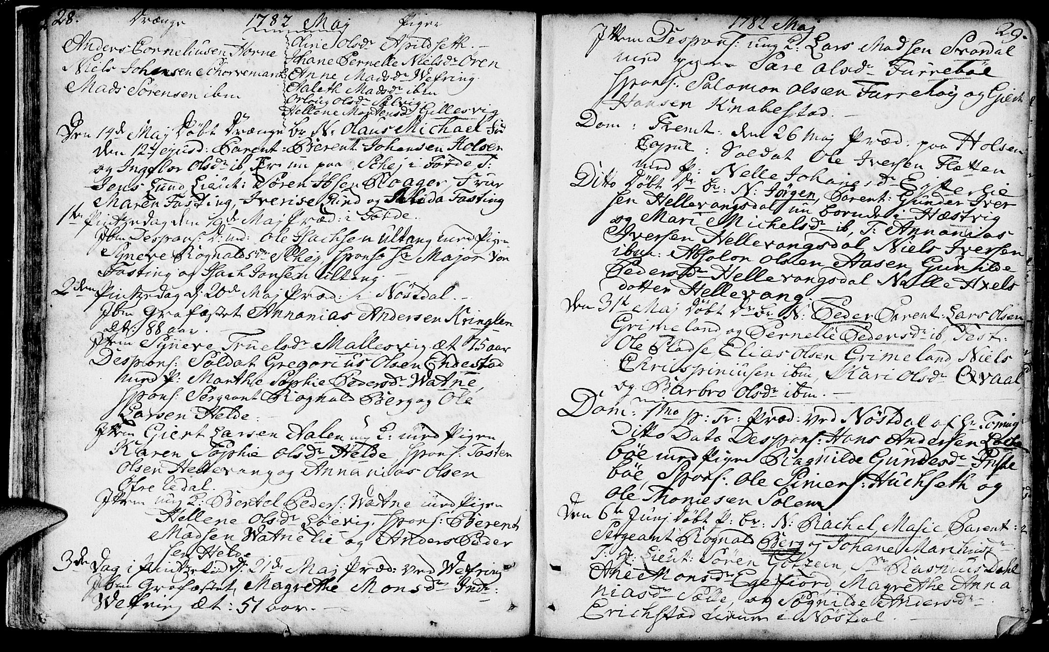 Førde sokneprestembete, AV/SAB-A-79901/H/Haa/Haaa/L0004: Parish register (official) no. A 4, 1781-1803, p. 28-29