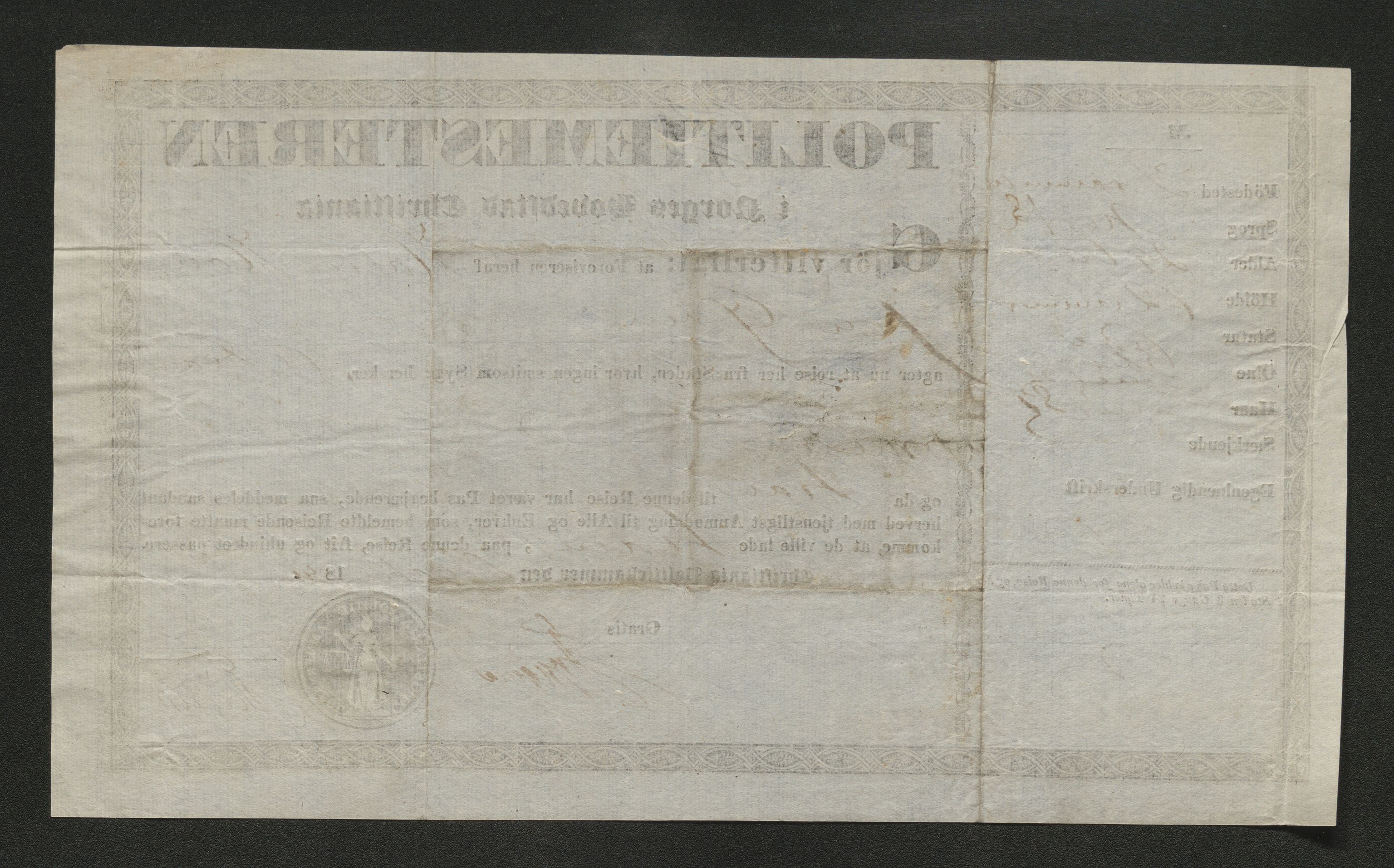 Drammen politikammer, AV/SAKO-A-623/I/Ia/Iab/L0006: Innleverte pass, 1841-1842, p. 280